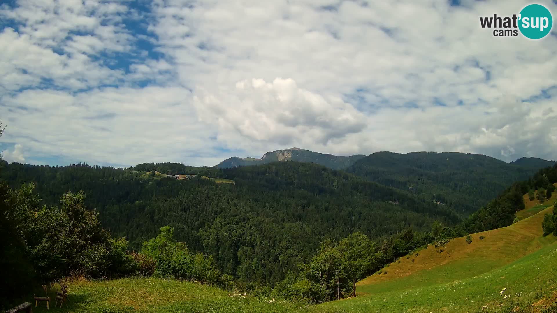 Webcam Brunarica Dražgoše – Live View of Ratitovec (1666 m)