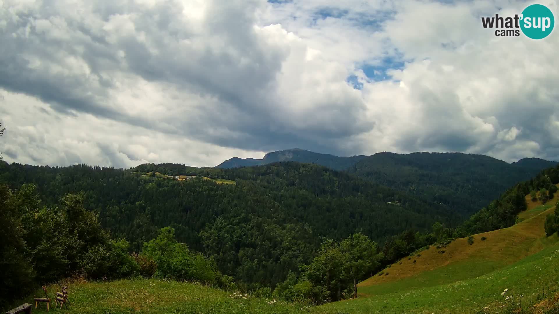 Webcam Brunarica Dražgoše – Live View of Ratitovec (1666 m)
