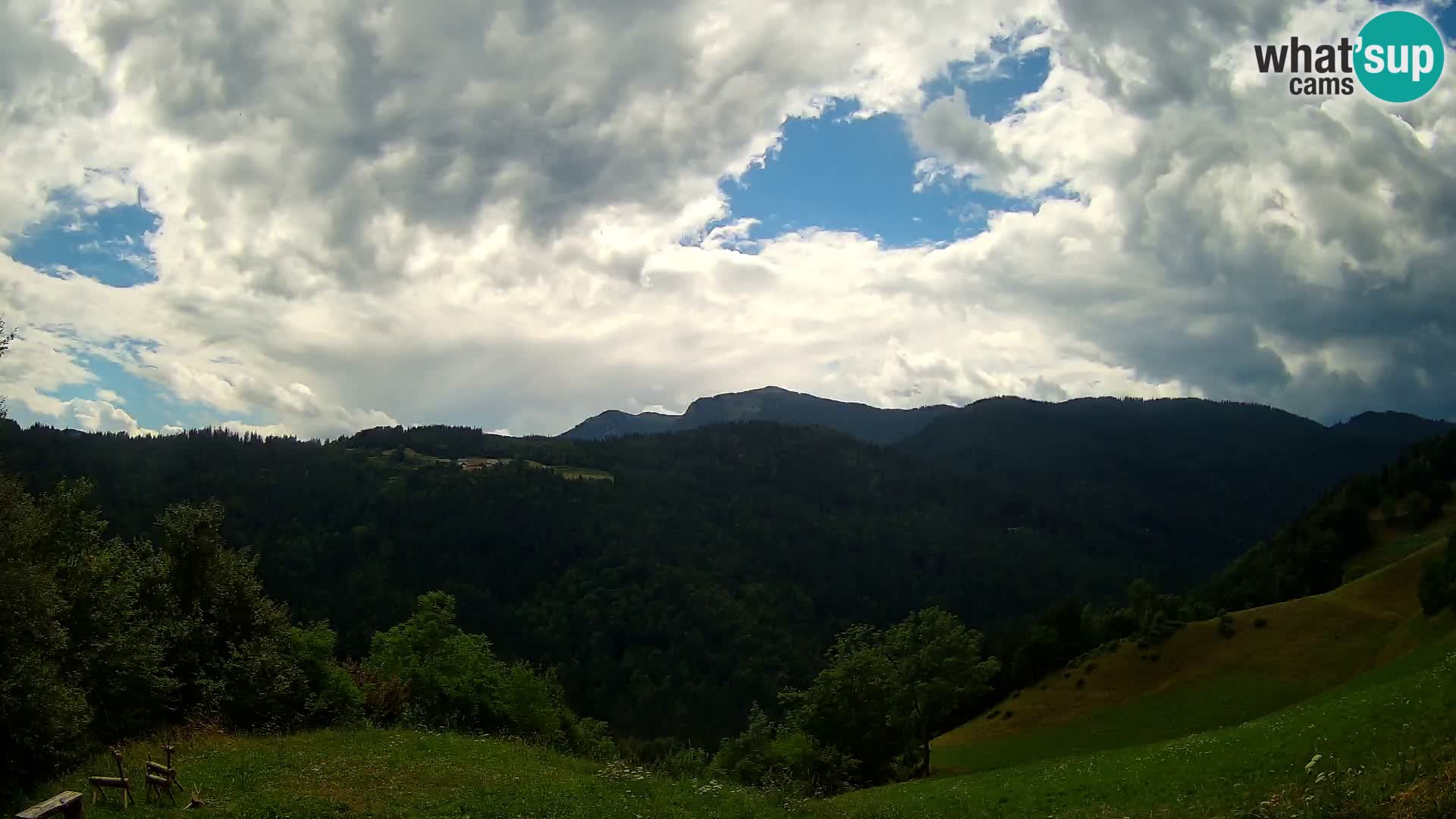 Spletna kamera Brunarica Dražgoše – Pogled v živo na Ratitovec (1666 m)