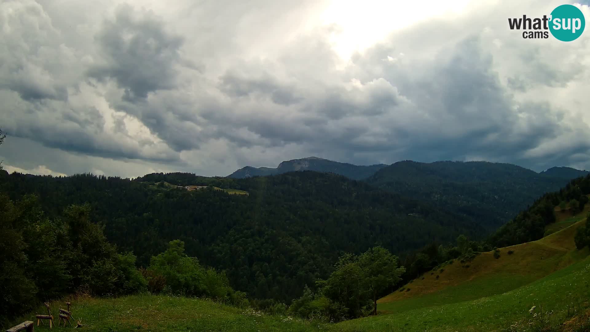Webcam Brunarica Dražgoše – Live View of Ratitovec (1666 m)