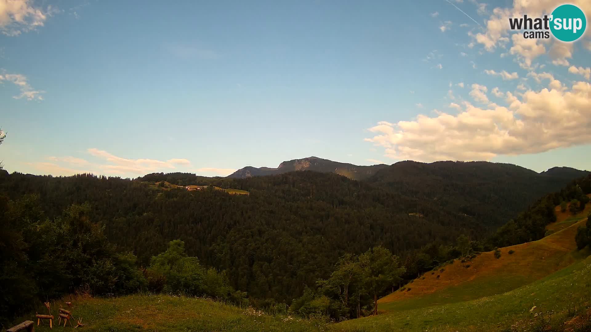 Webcam Brunarica Dražgoše – Live View of Ratitovec (1666 m)