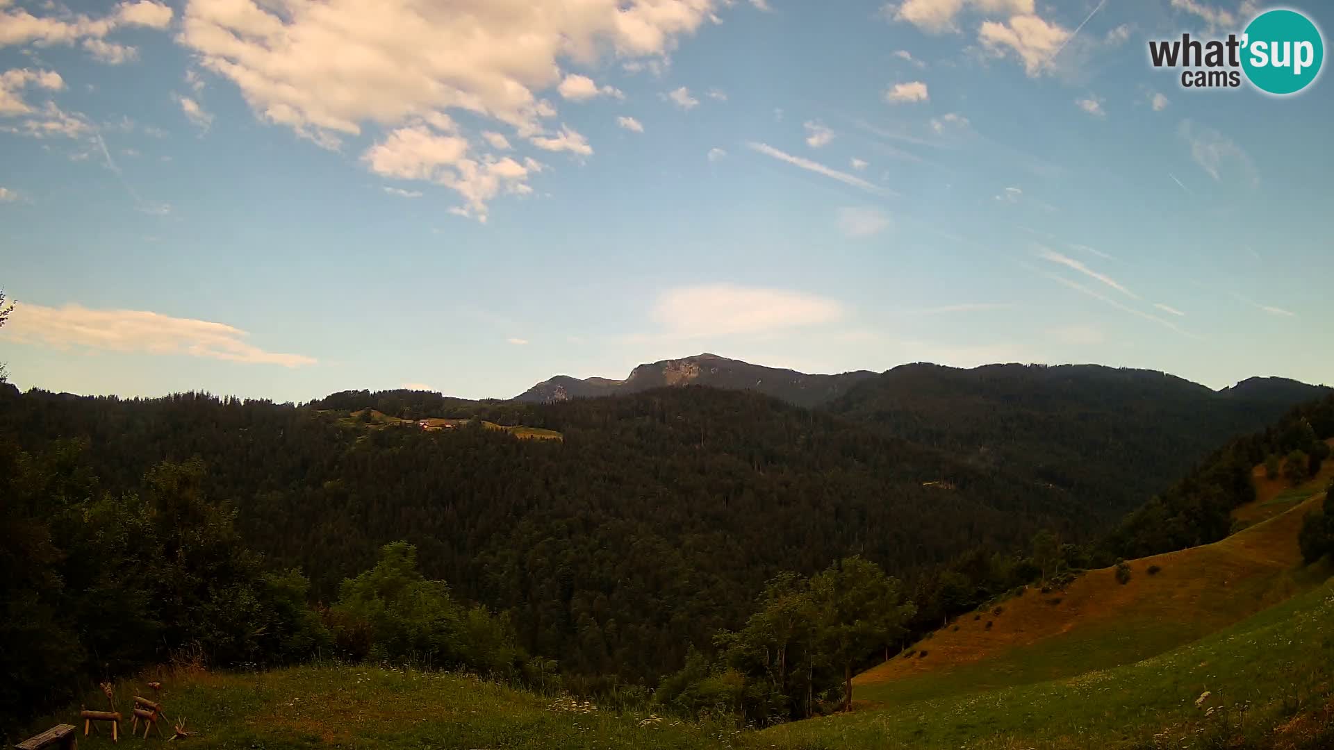 Webcam Brunarica Dražgoše – Live View of Ratitovec (1666 m)