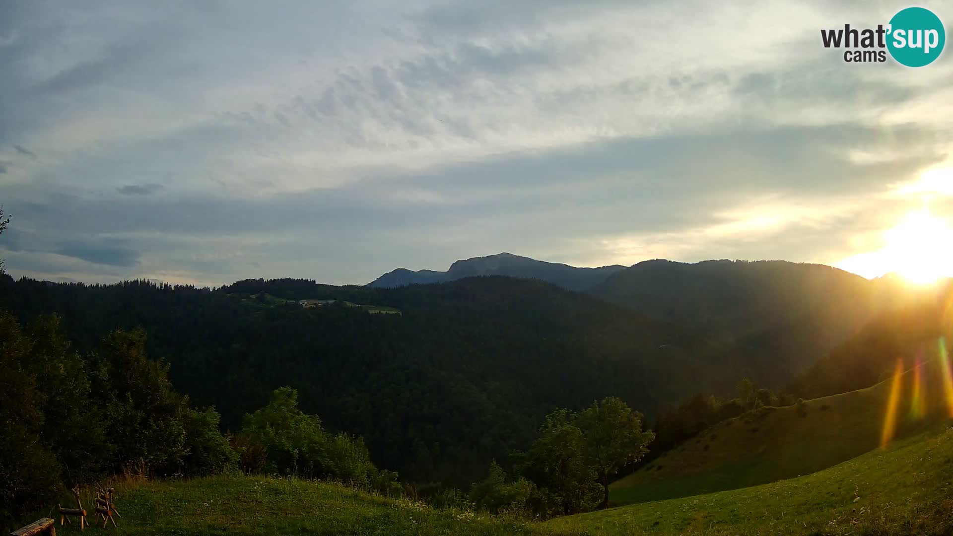 Webcam Brunarica Dražgoše – Live View of Ratitovec (1666 m)