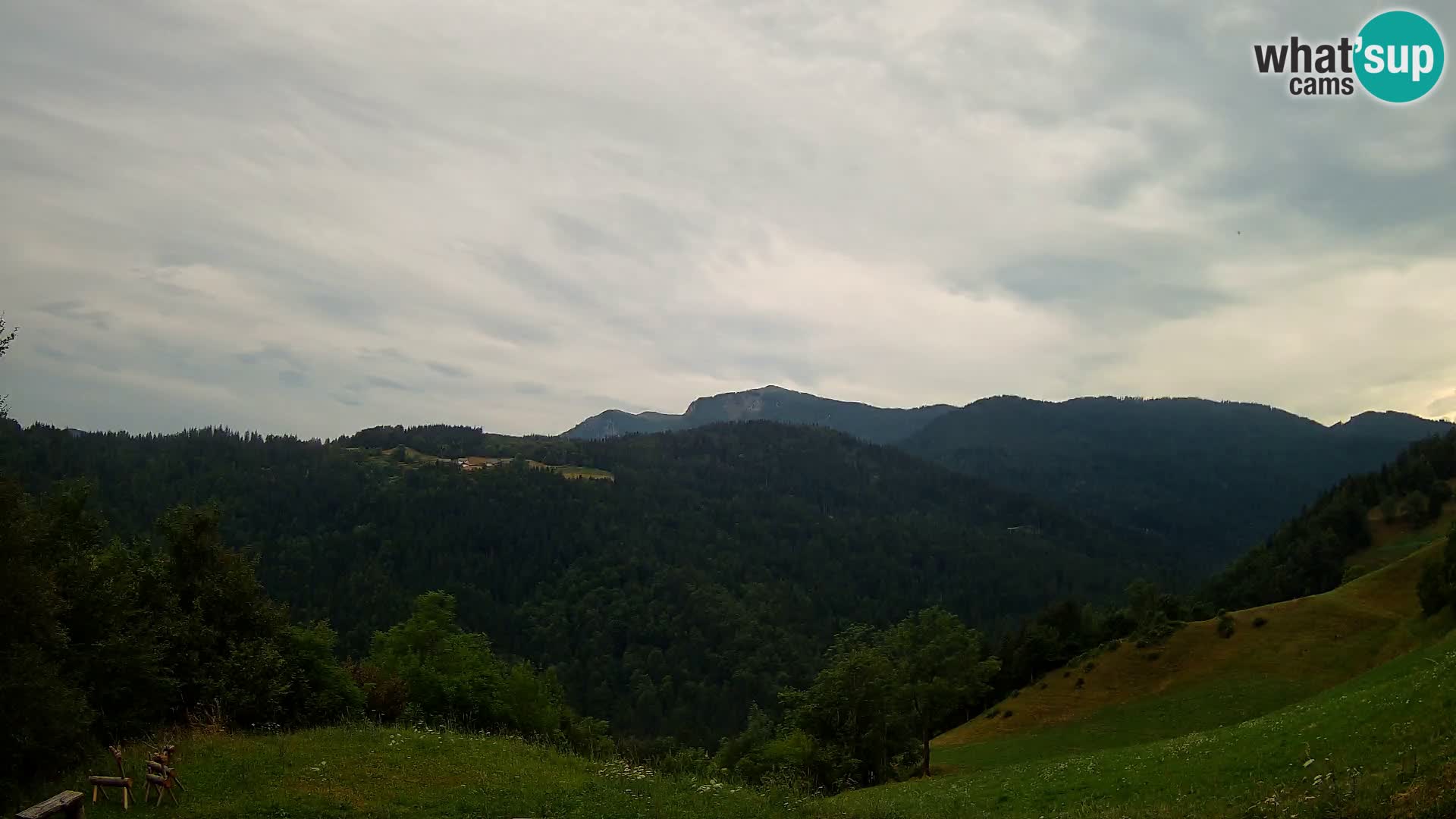 Webcam Brunarica Dražgoše – Live View of Ratitovec (1666 m)