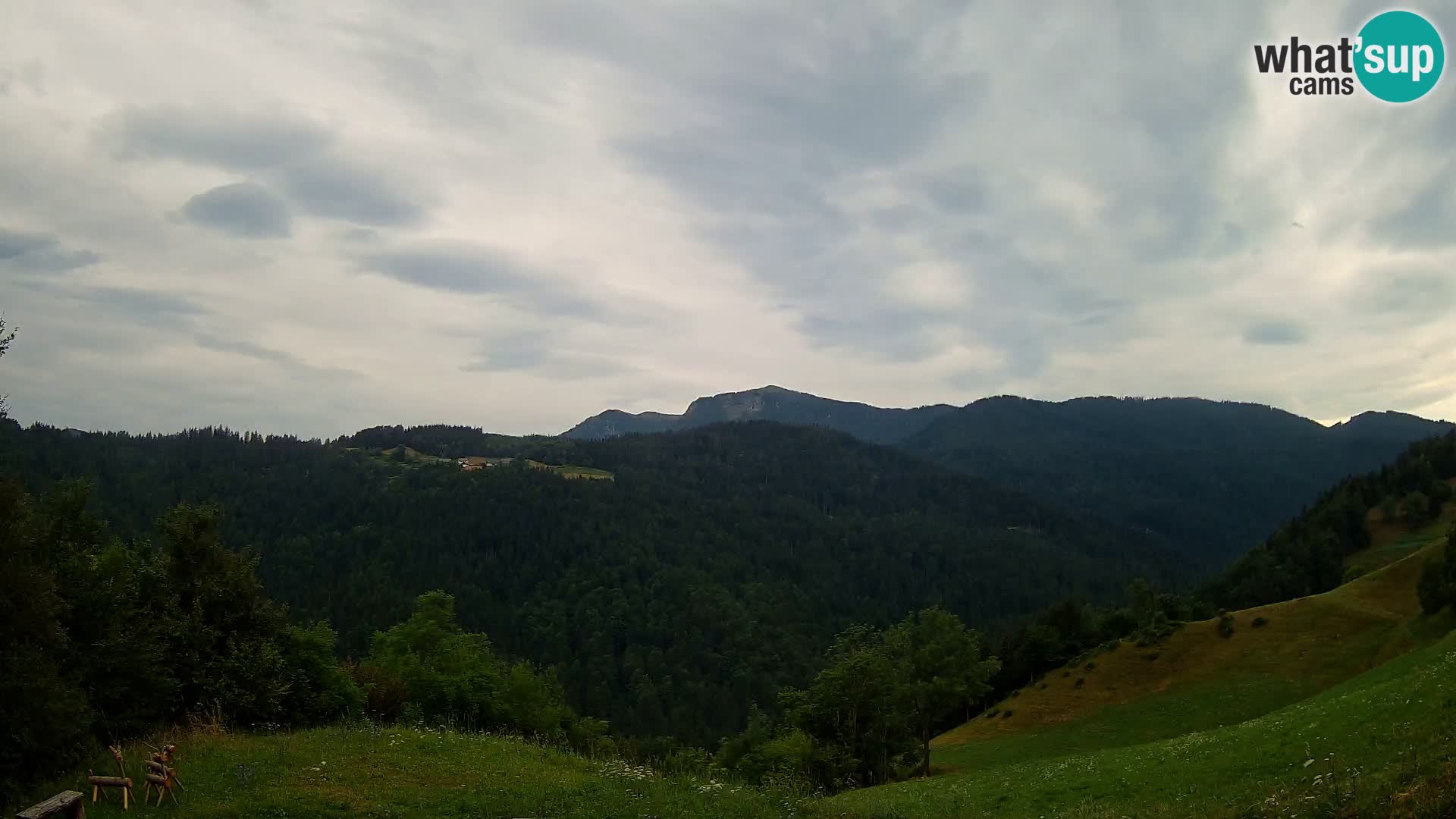 Webcam Brunarica Dražgoše – Live View of Ratitovec (1666 m)
