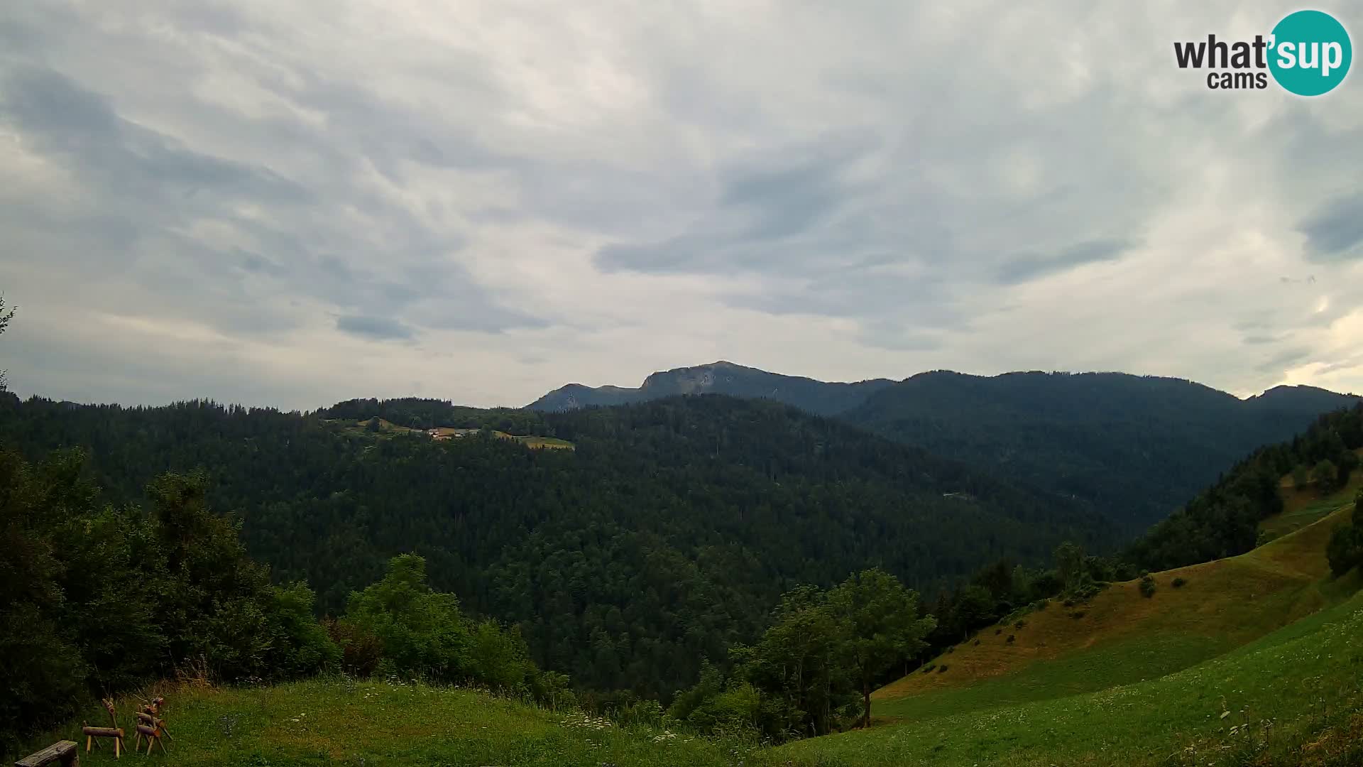 Webcam Brunarica Dražgoše – Live View of Ratitovec (1666 m)