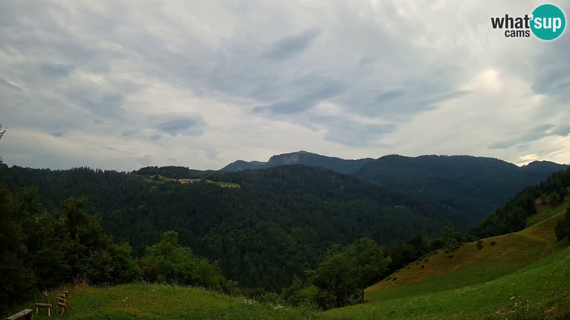 Webcam Brunarica Dražgoše – Live View of Ratitovec (1666 m)