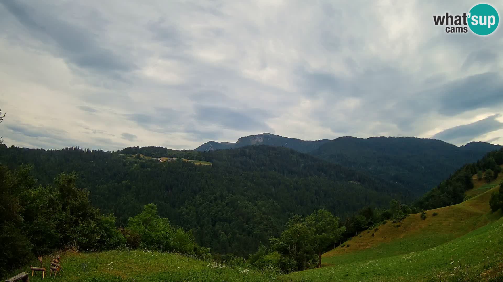 Webcam Brunarica Dražgoše – Live View of Ratitovec (1666 m)