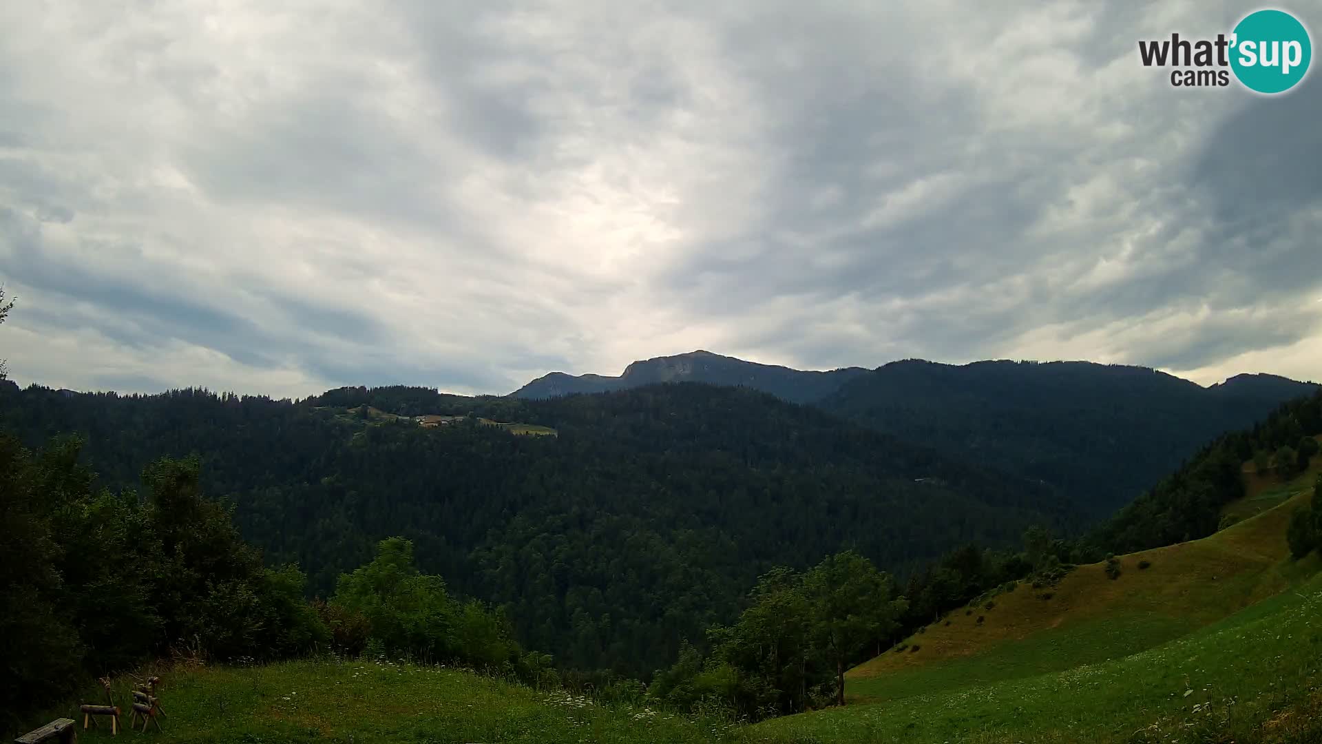 Webcam Brunarica Dražgoše – Live View of Ratitovec (1666 m)