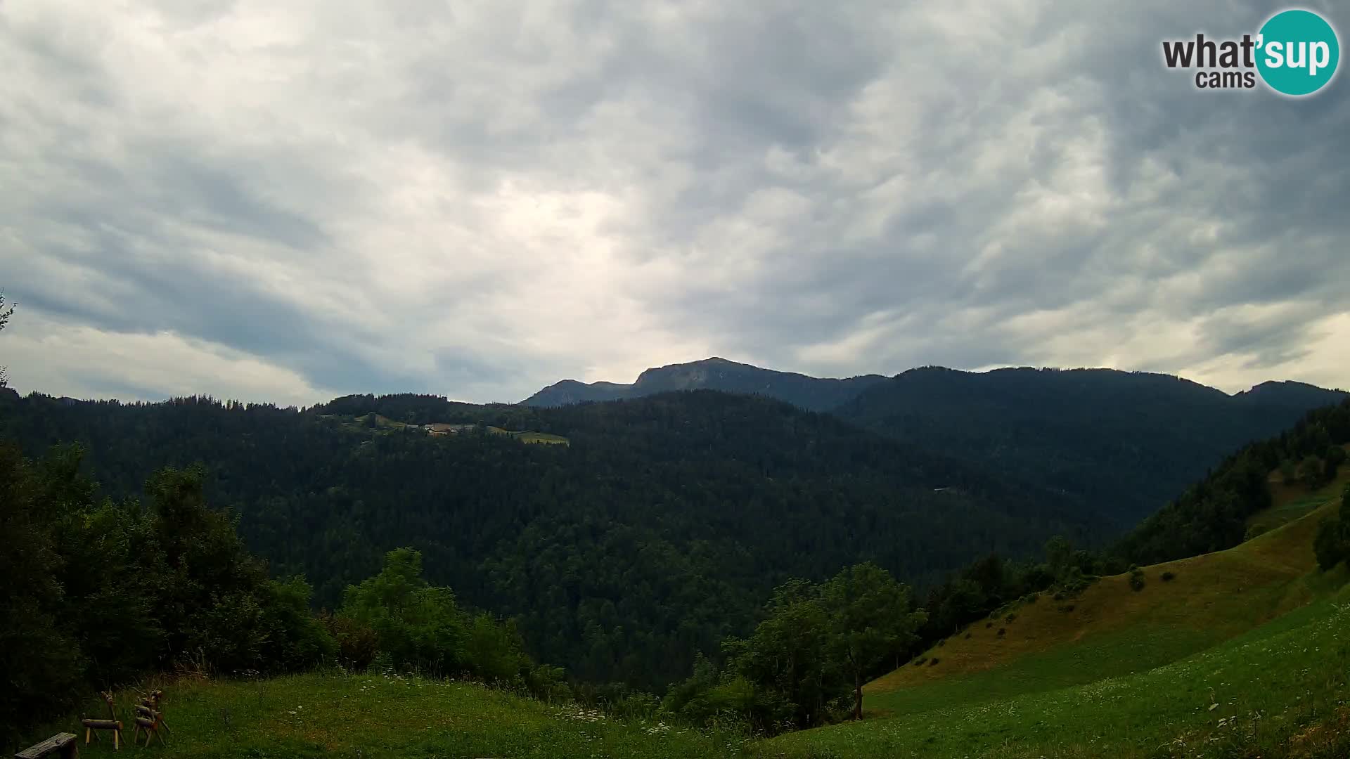 Webcam Brunarica Dražgoše – Live View of Ratitovec (1666 m)