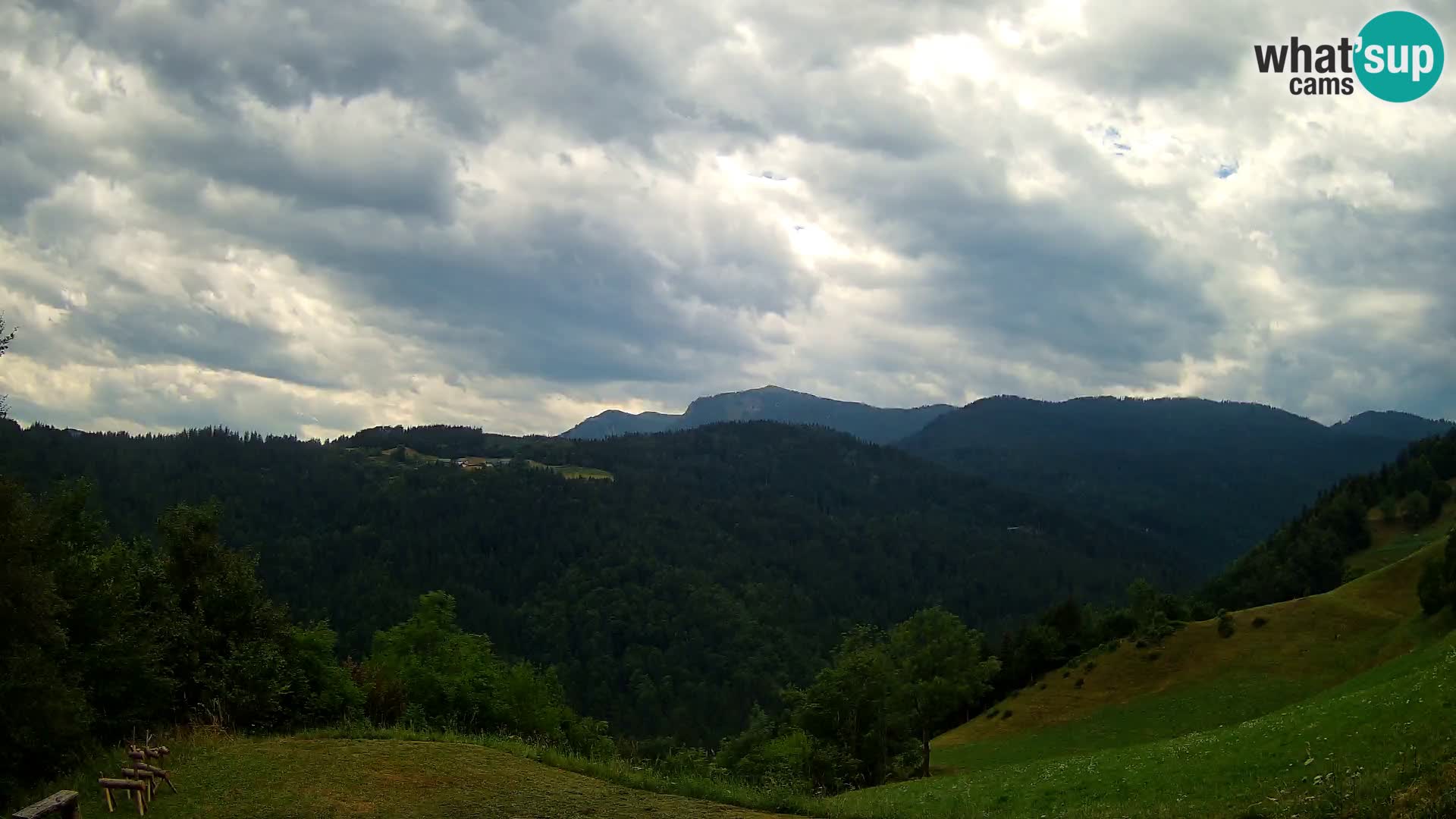 Webcam Brunarica Dražgoše – Live View of Ratitovec (1666 m)