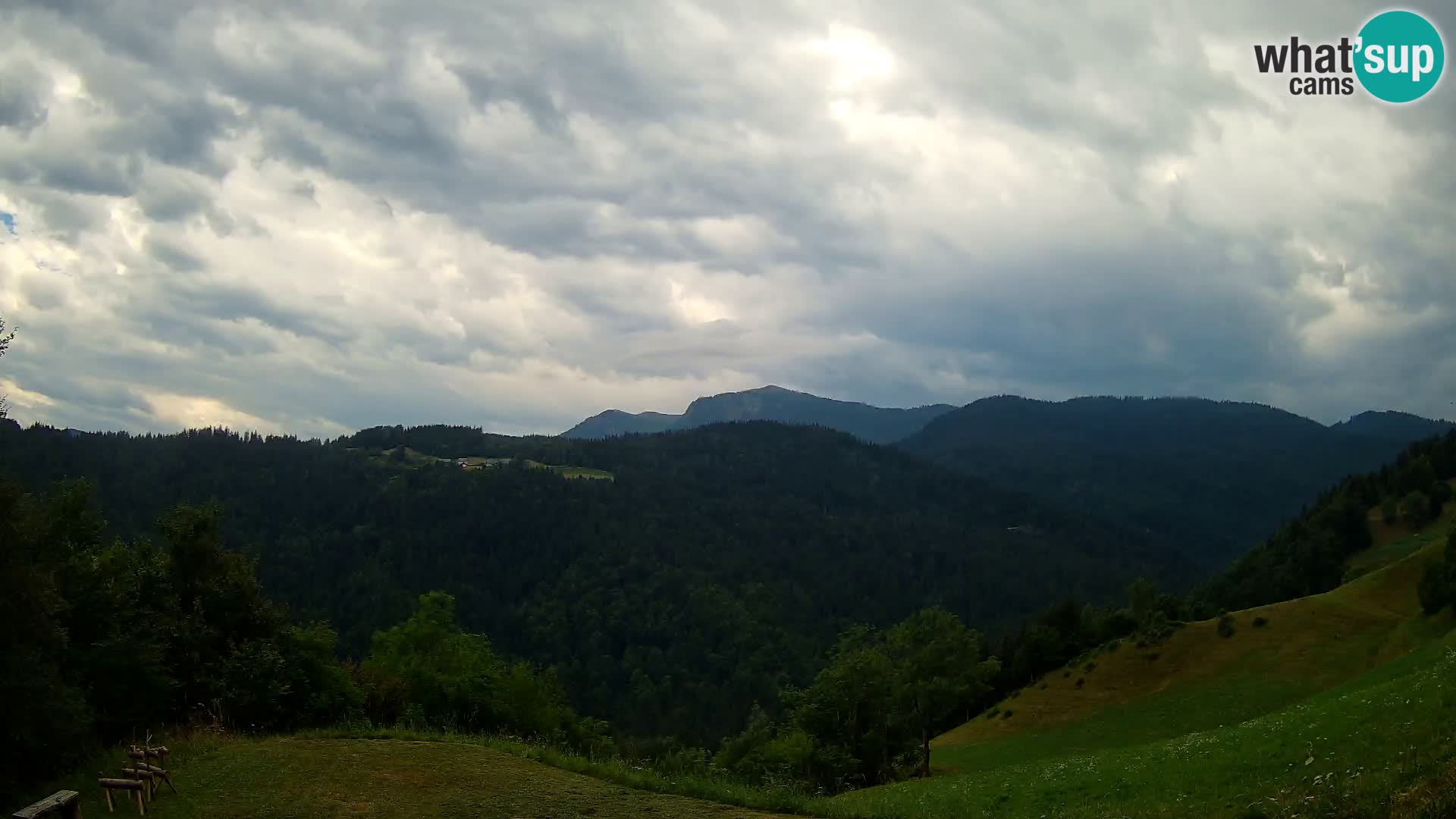 Webcam Brunarica Dražgoše – Liveblick auf Ratitovec (1666 m)