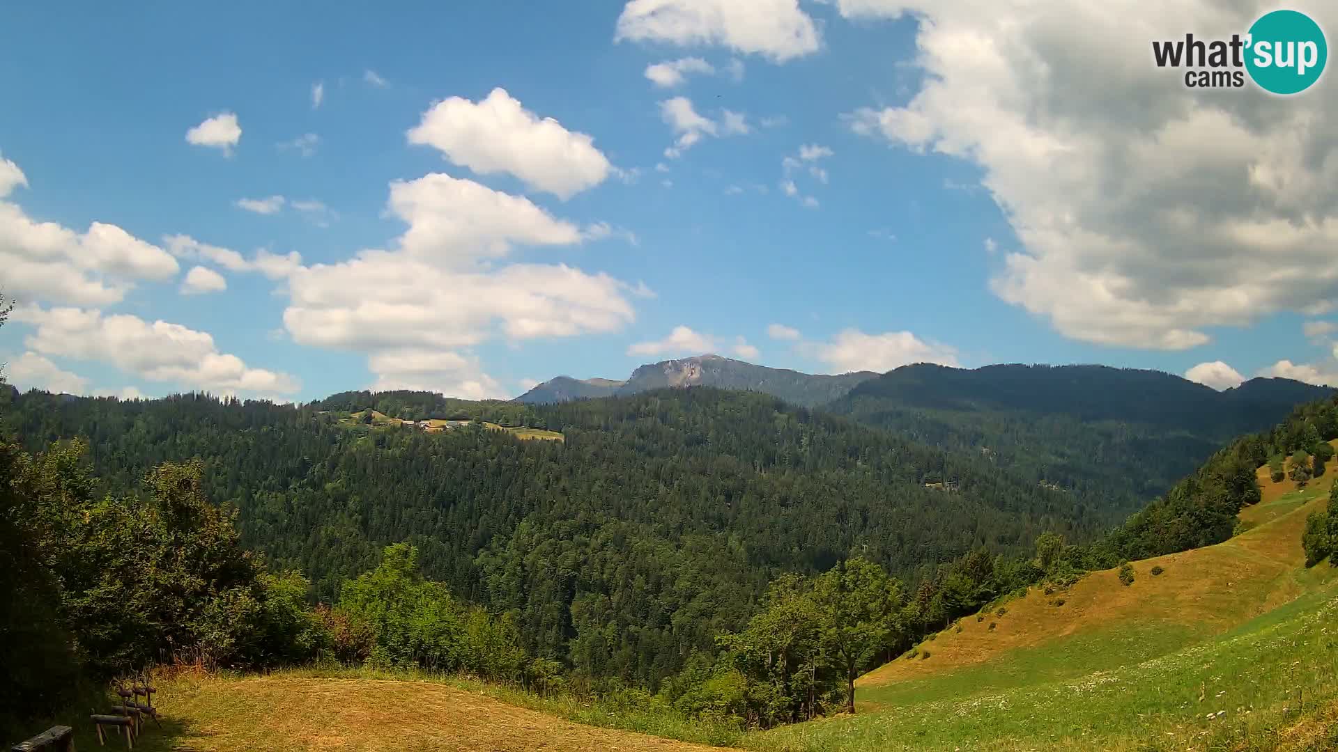 Webcam Brunarica Dražgoše – Live View of Ratitovec (1666 m)