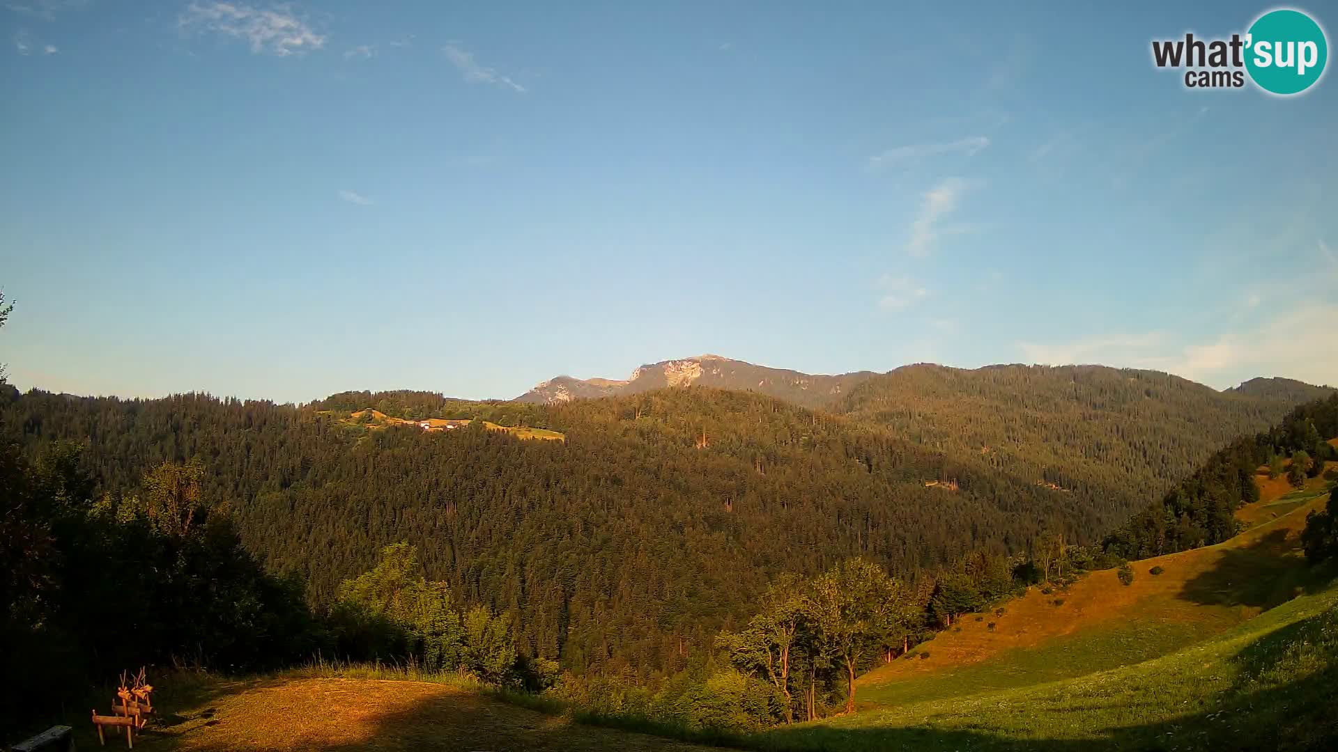 Spletna kamera Brunarica Dražgoše – Pogled v živo na Ratitovec (1666 m)