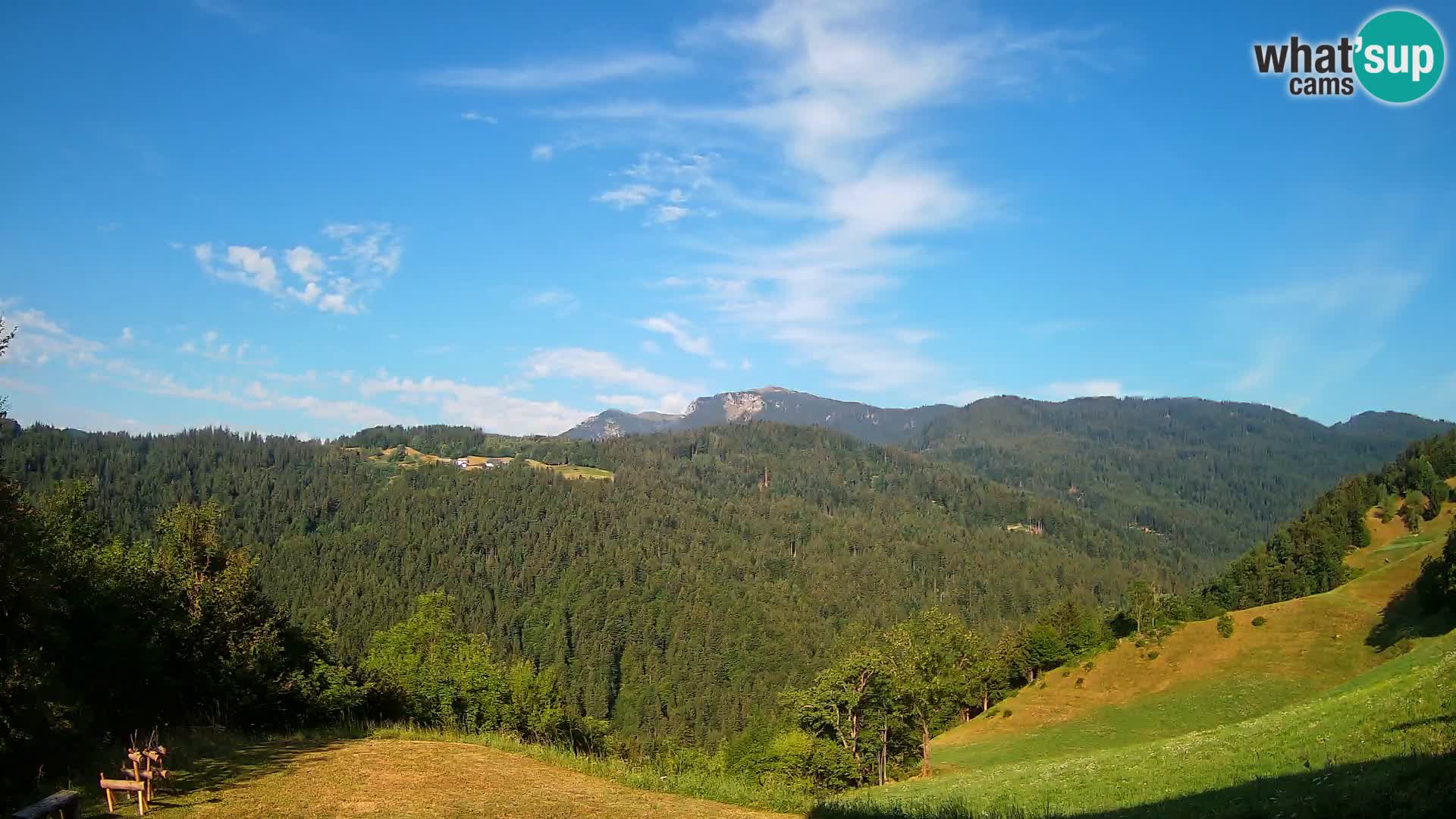 Webcam Brunarica Dražgoše – Vista live sul Ratitovec (1666 m)