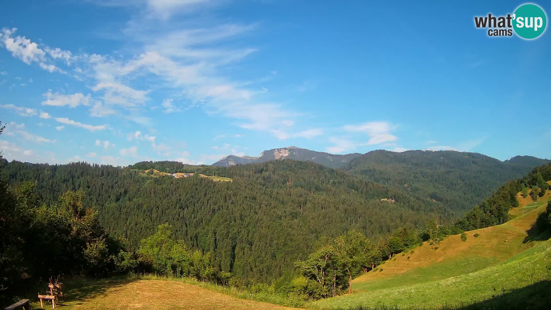 Webcam Brunarica Dražgoše – Live View of Ratitovec (1666 m)