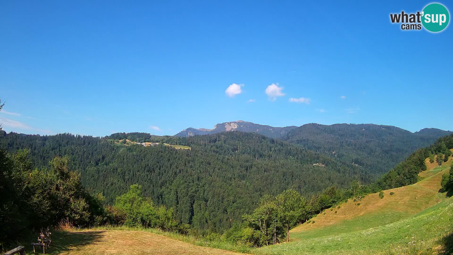 Webcam Brunarica Dražgoše – Vista live sul Ratitovec (1666 m)