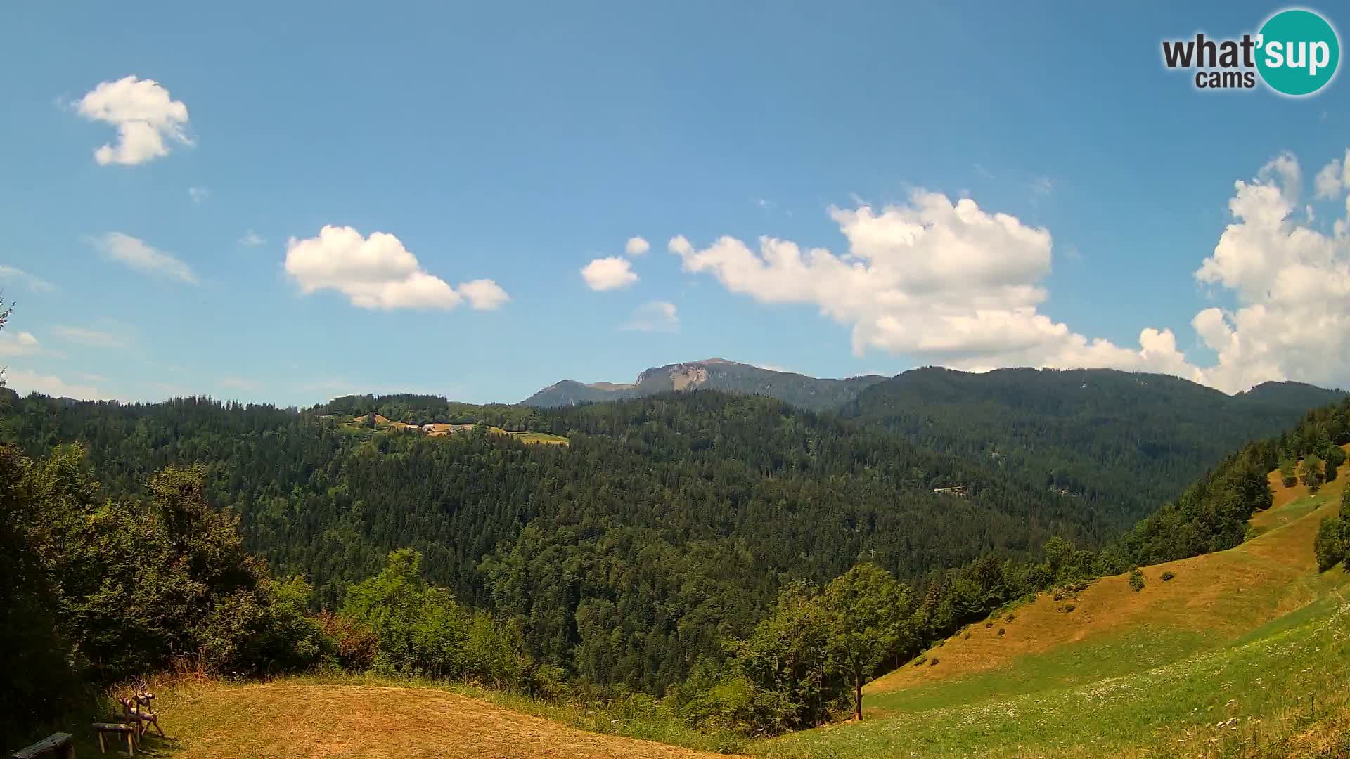 Spletna kamera Brunarica Dražgoše – Pogled v živo na Ratitovec (1666 m)