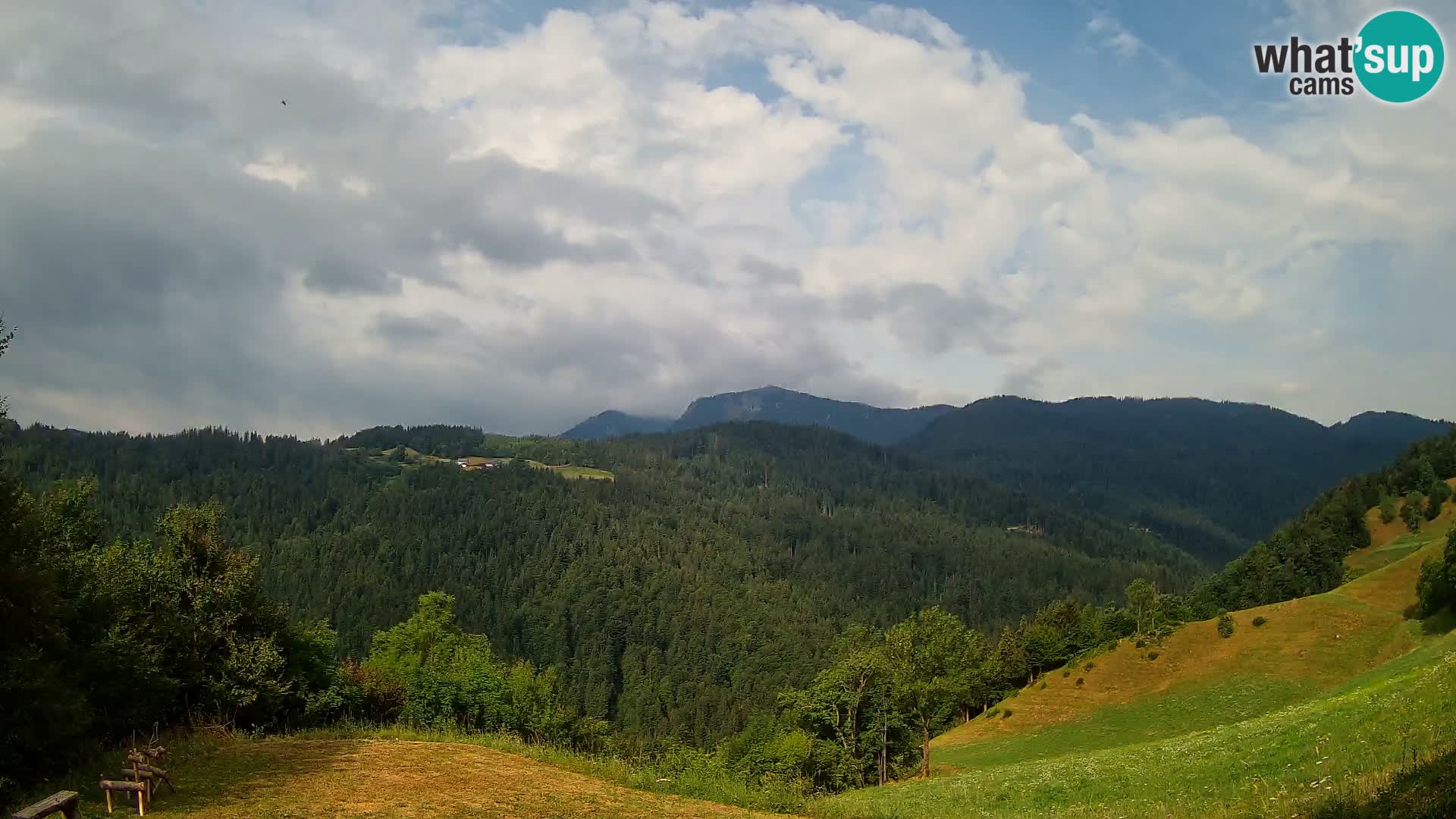 Webcam Brunarica Dražgoše – Live View of Ratitovec (1666 m)