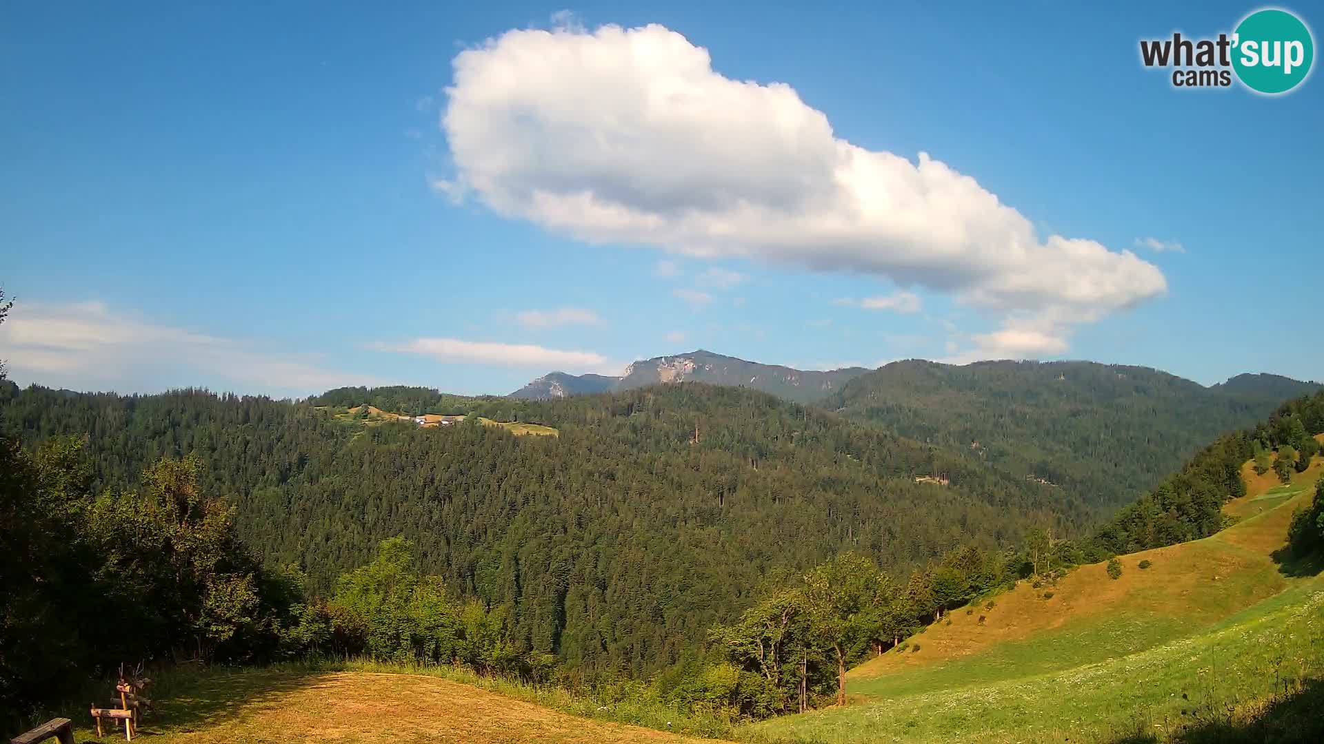 Webcam Brunarica Dražgoše – Live View of Ratitovec (1666 m)