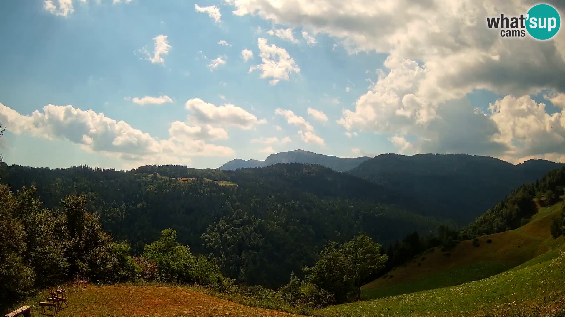 Webcam Brunarica Dražgoše – Vista live sul Ratitovec (1666 m)