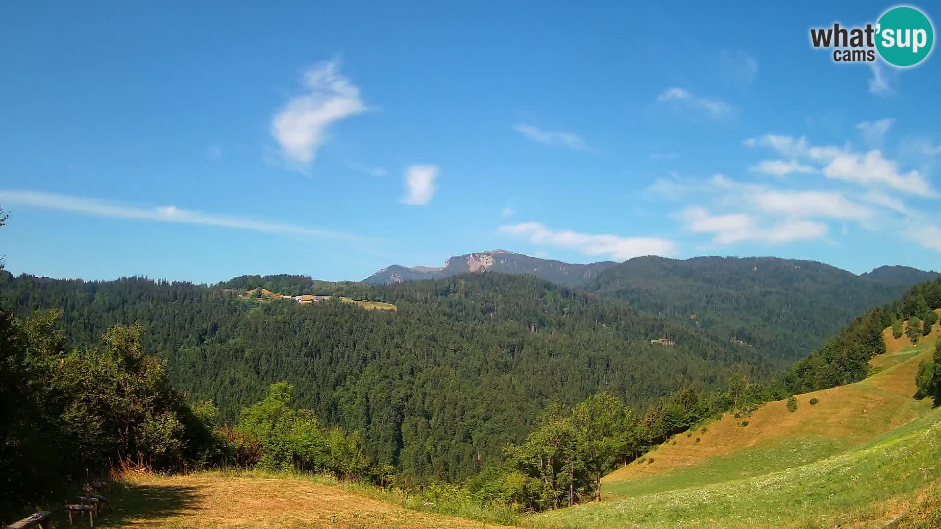 Webcam Brunarica Dražgoše – Vista live sul Ratitovec (1666 m)