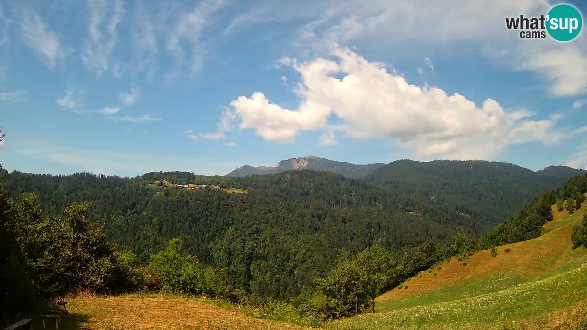 Webcam Brunarica Dražgoše – Liveblick auf Ratitovec (1666 m)