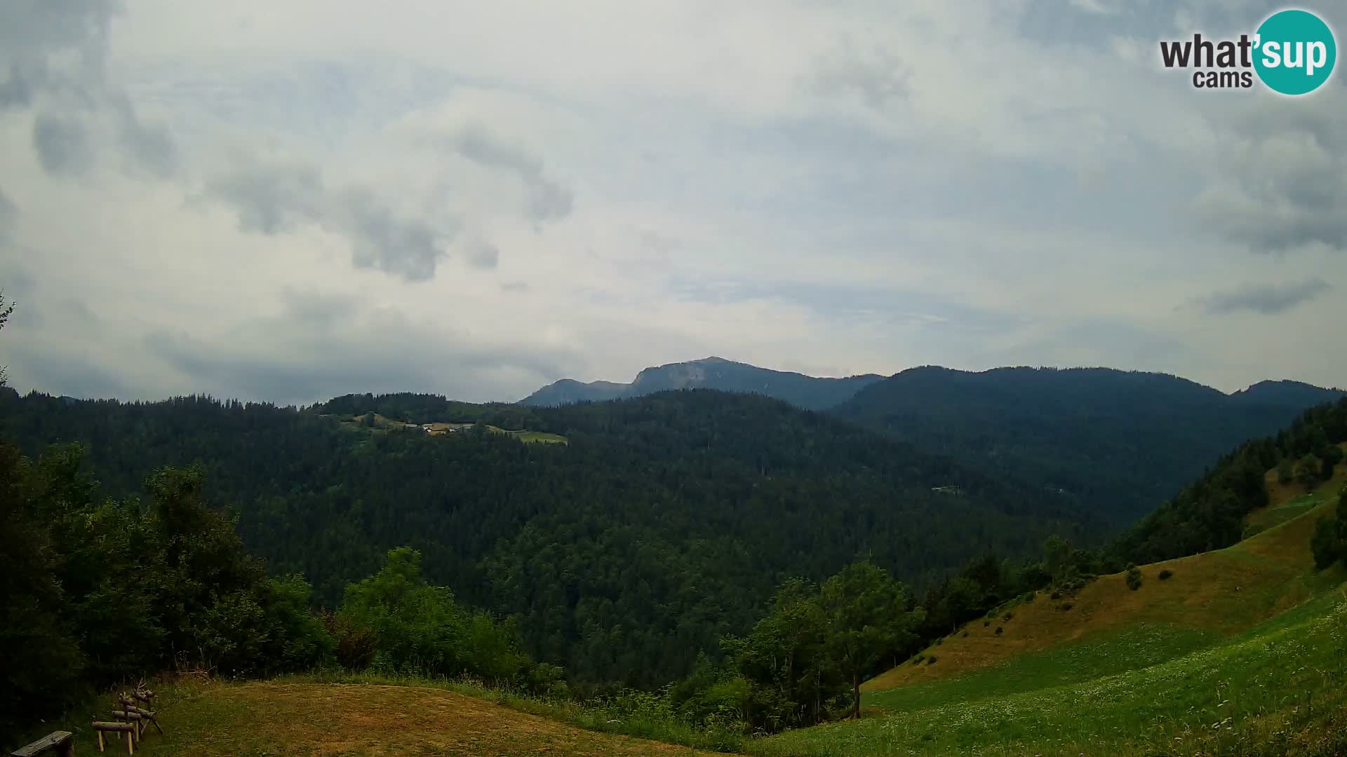Webcam Brunarica Dražgoše – Live View of Ratitovec (1666 m)