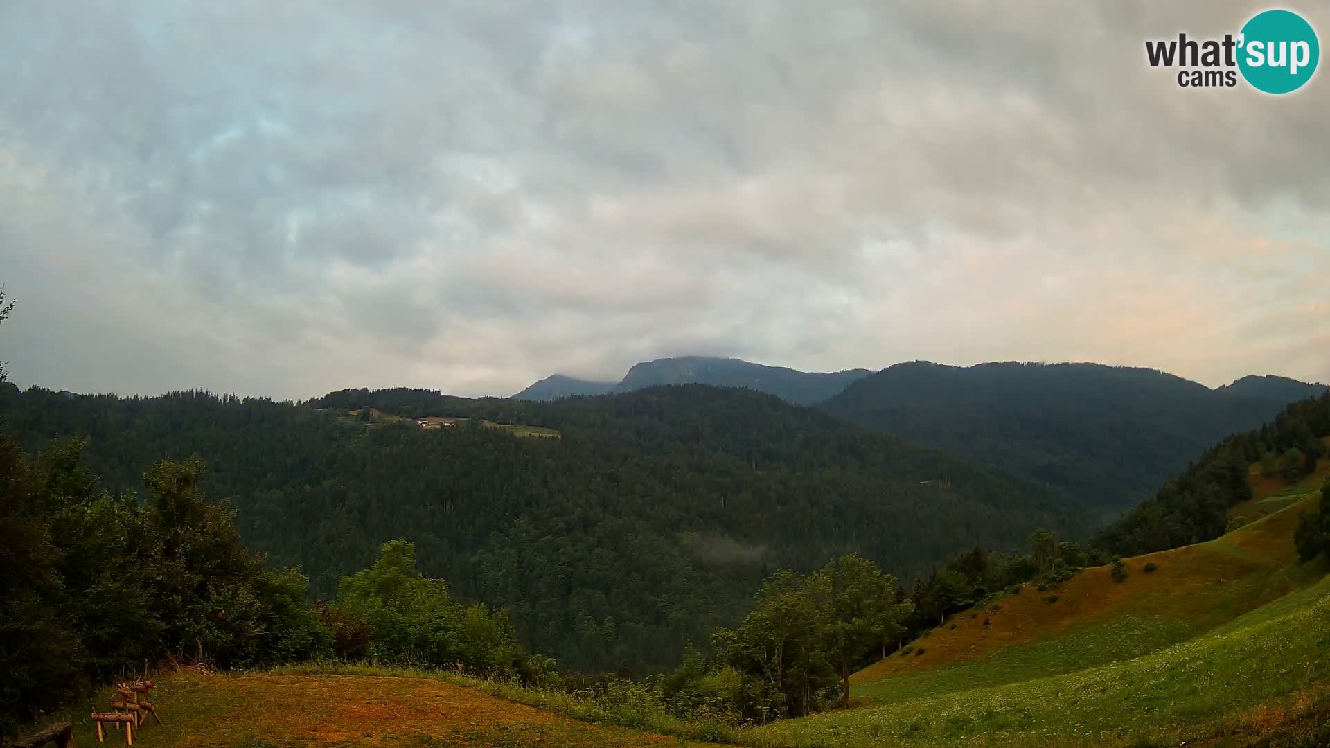 Webcam Brunarica Dražgoše – Live View of Ratitovec (1666 m)