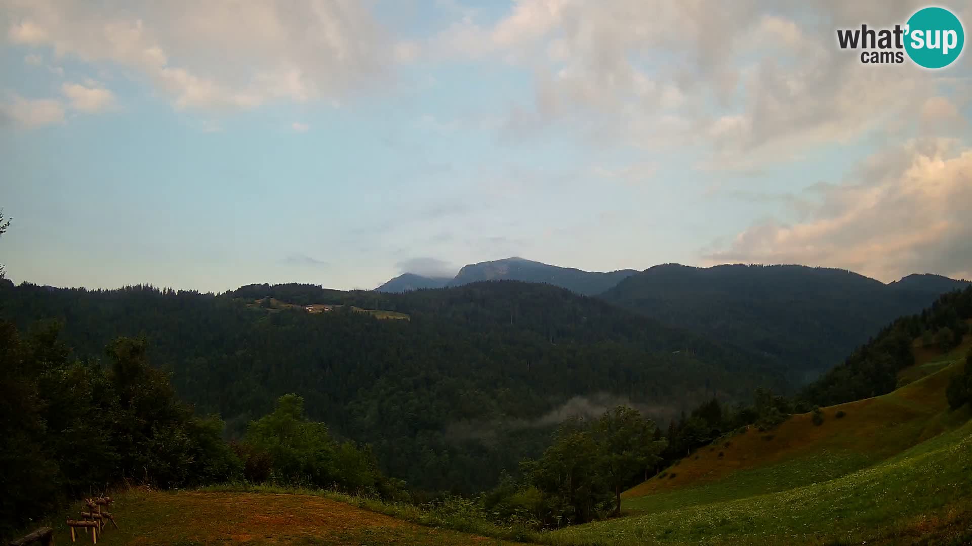 Spletna kamera Brunarica Dražgoše – Pogled v živo na Ratitovec (1666 m)