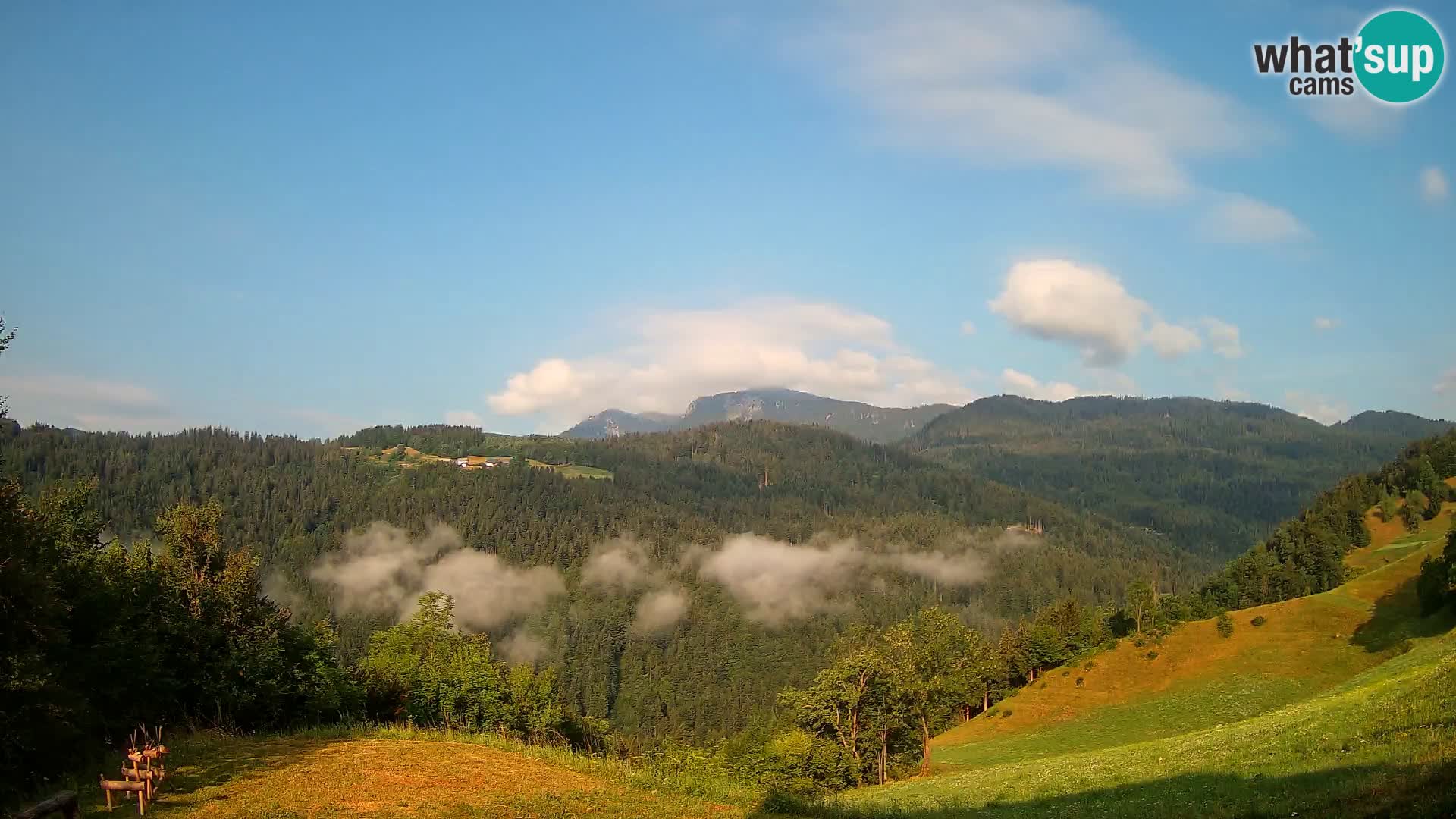 Webcam Brunarica Dražgoše – Live View of Ratitovec (1666 m)