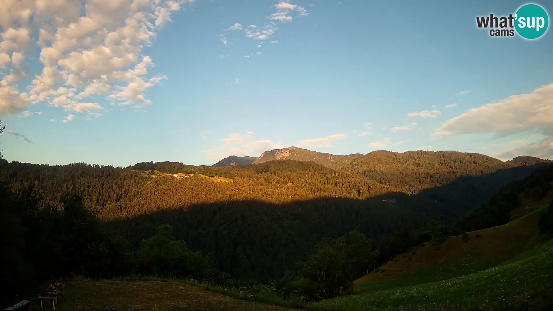Spletna kamera Brunarica Dražgoše – Pogled v živo na Ratitovec (1666 m)