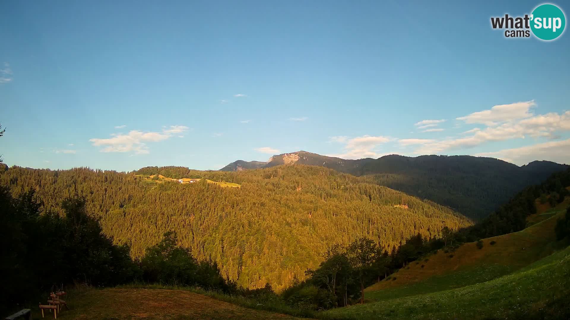 Webcam Brunarica Dražgoše – Live View of Ratitovec (1666 m)