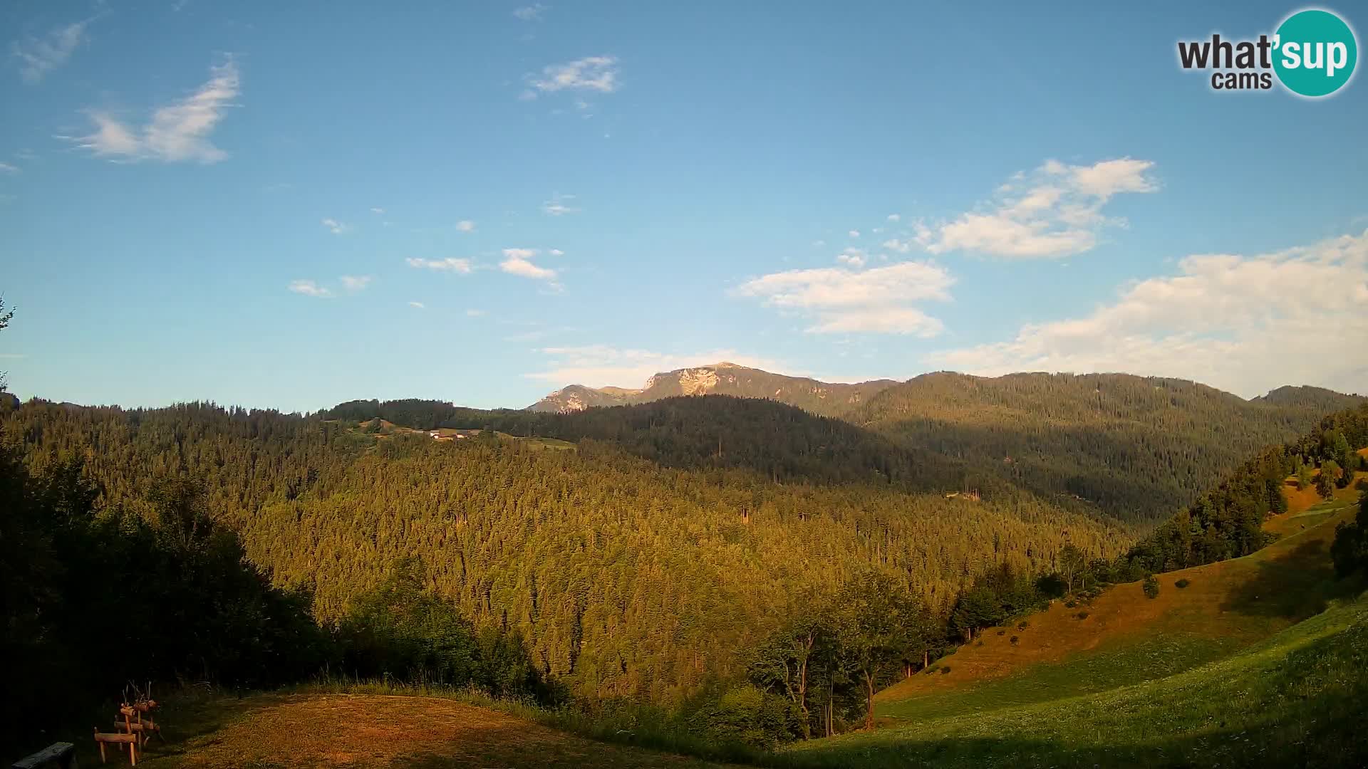 Webcam Brunarica Dražgoše – Live View of Ratitovec (1666 m)