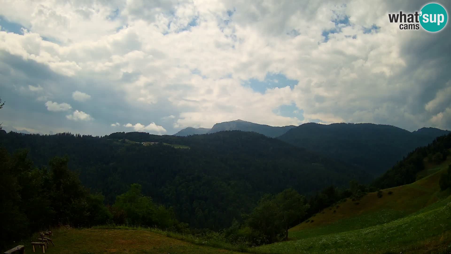 Webcam Brunarica Dražgoše – Live View of Ratitovec (1666 m)