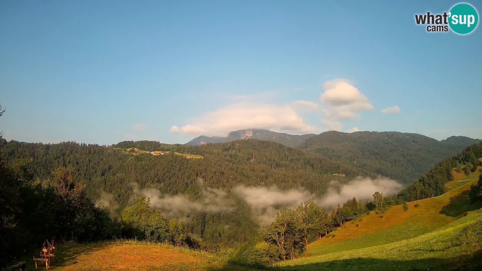 Webcam Brunarica Dražgoše – Live View of Ratitovec (1666 m)