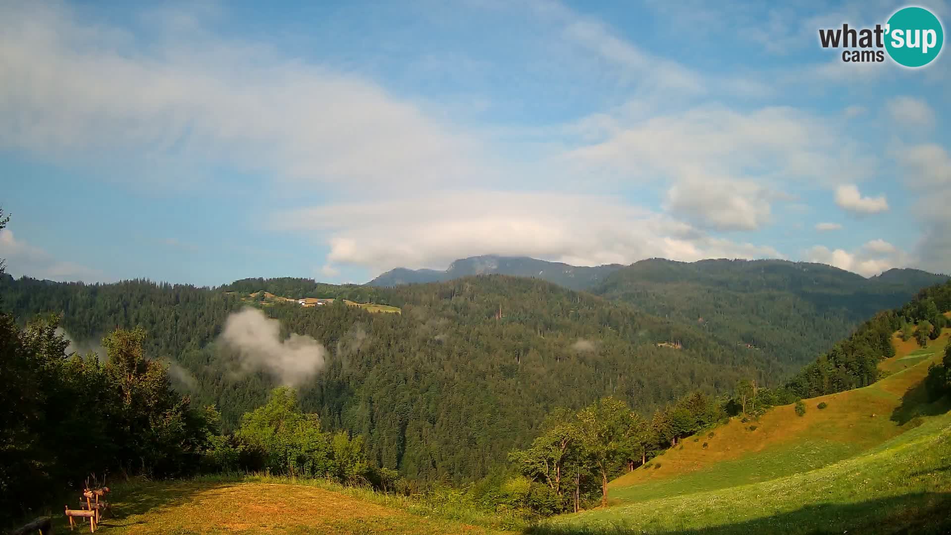 Webcam Brunarica Dražgoše – Vista live sul Ratitovec (1666 m)