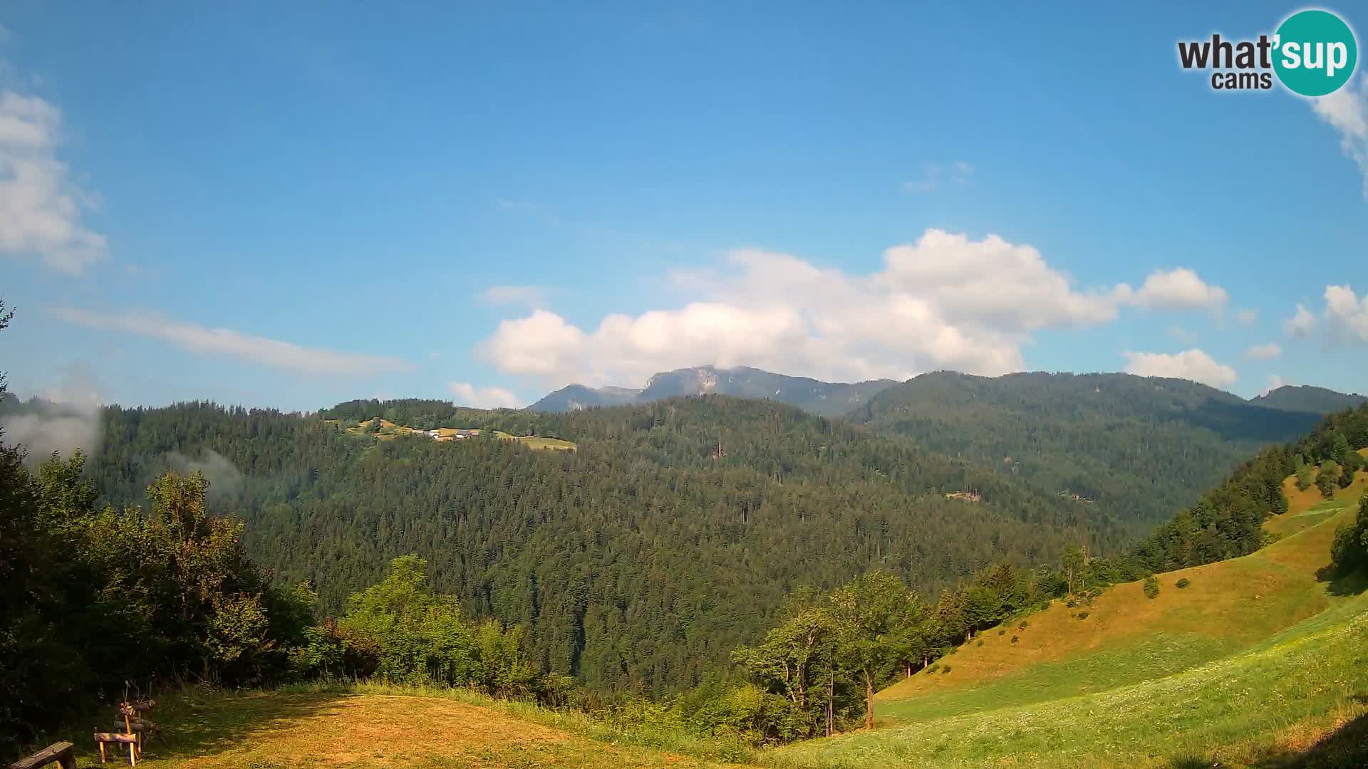 Webcam Brunarica Dražgoše – Vista live sul Ratitovec (1666 m)