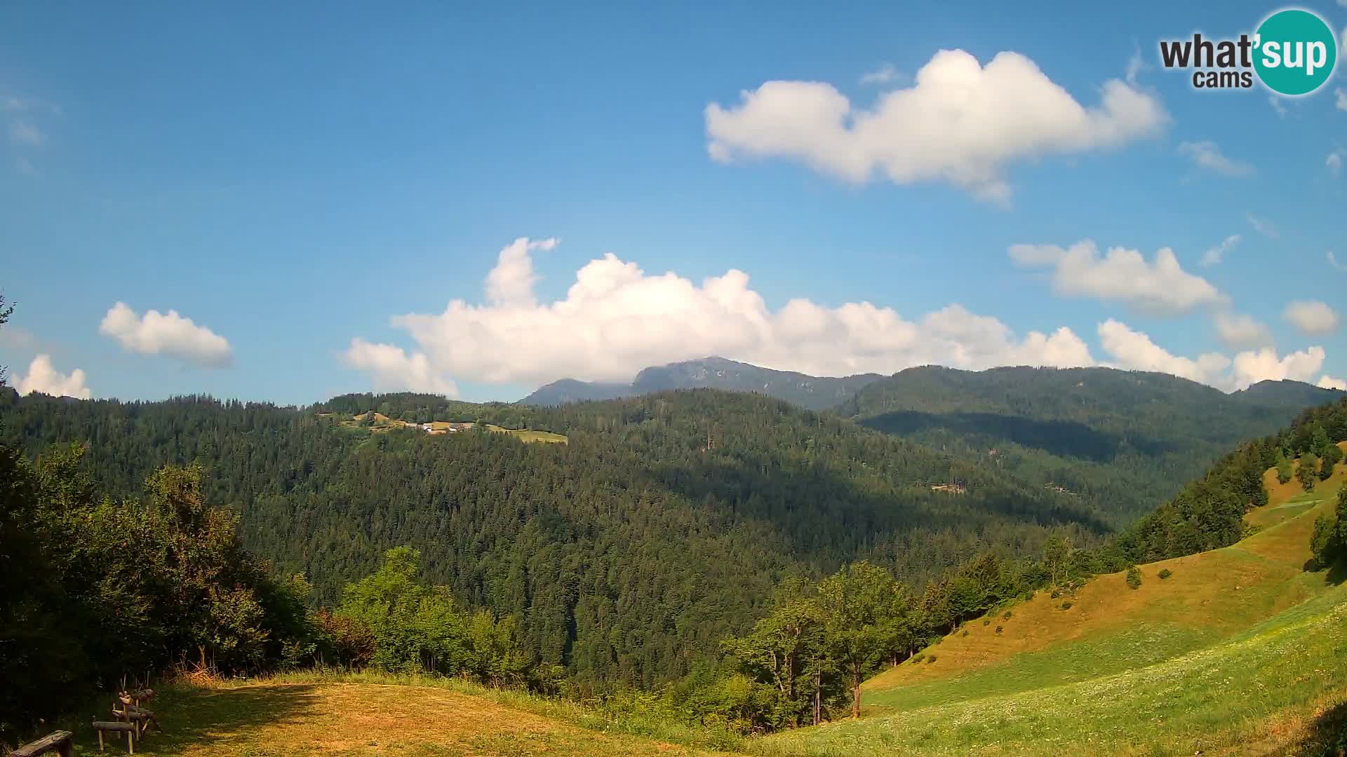 Web kamera Brunarica Dražgoše – Pogled uživo na Ratitovec (1666 m)
