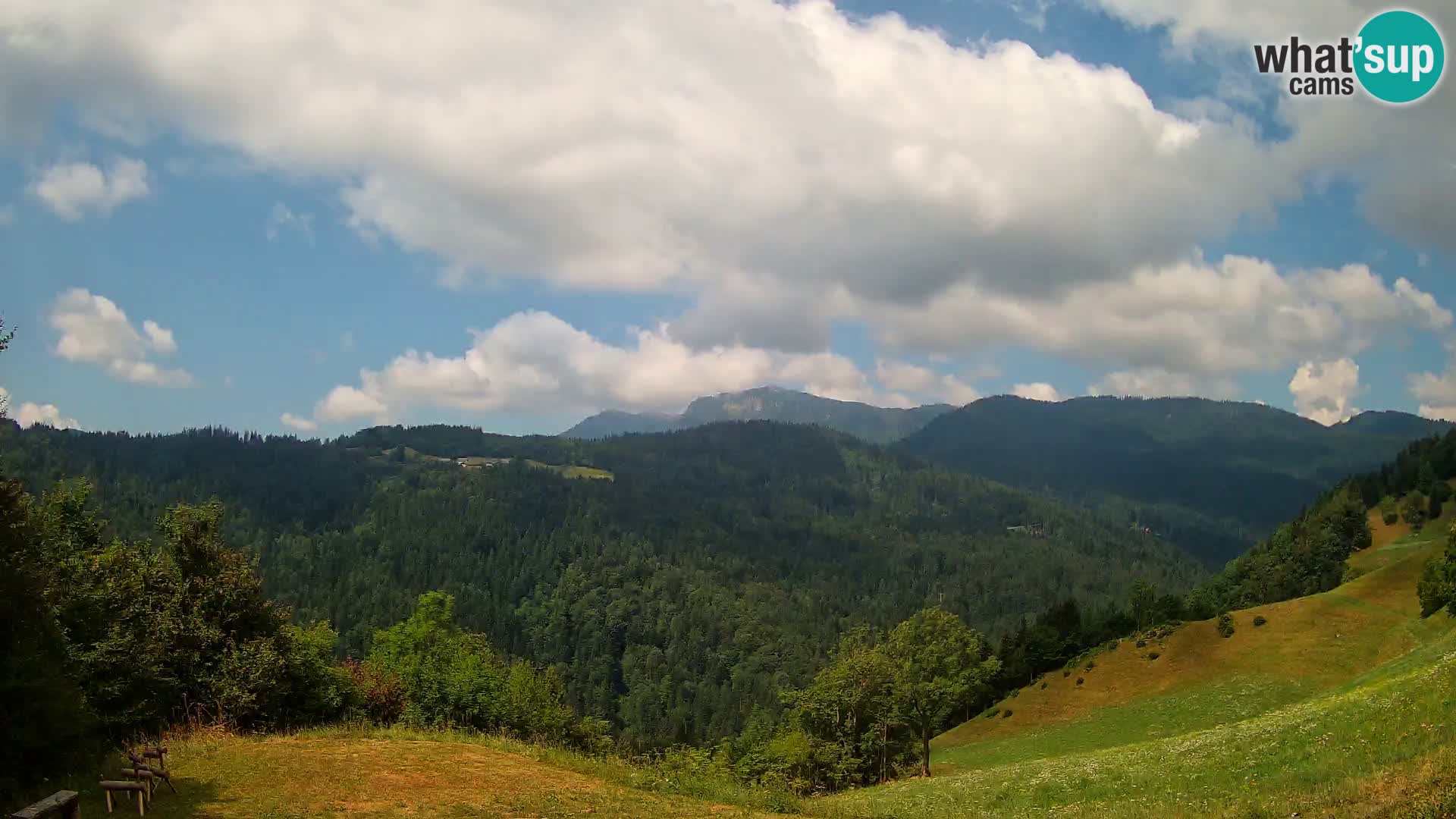 Webcam Brunarica Dražgoše – Live View of Ratitovec (1666 m)