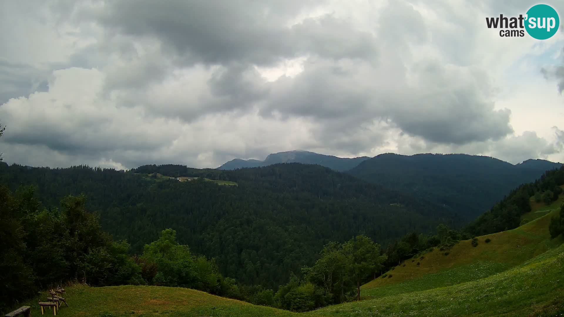 Webcam Brunarica Dražgoše – Live View of Ratitovec (1666 m)