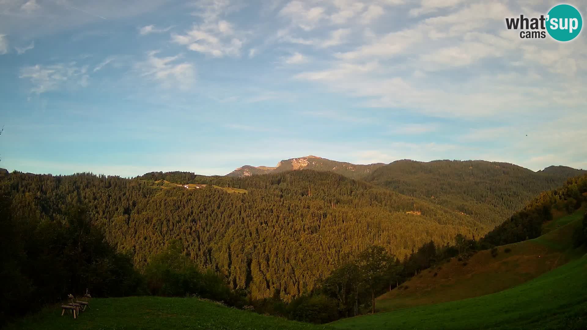 Webcam Brunarica Dražgoše – Live View of Ratitovec (1666 m)