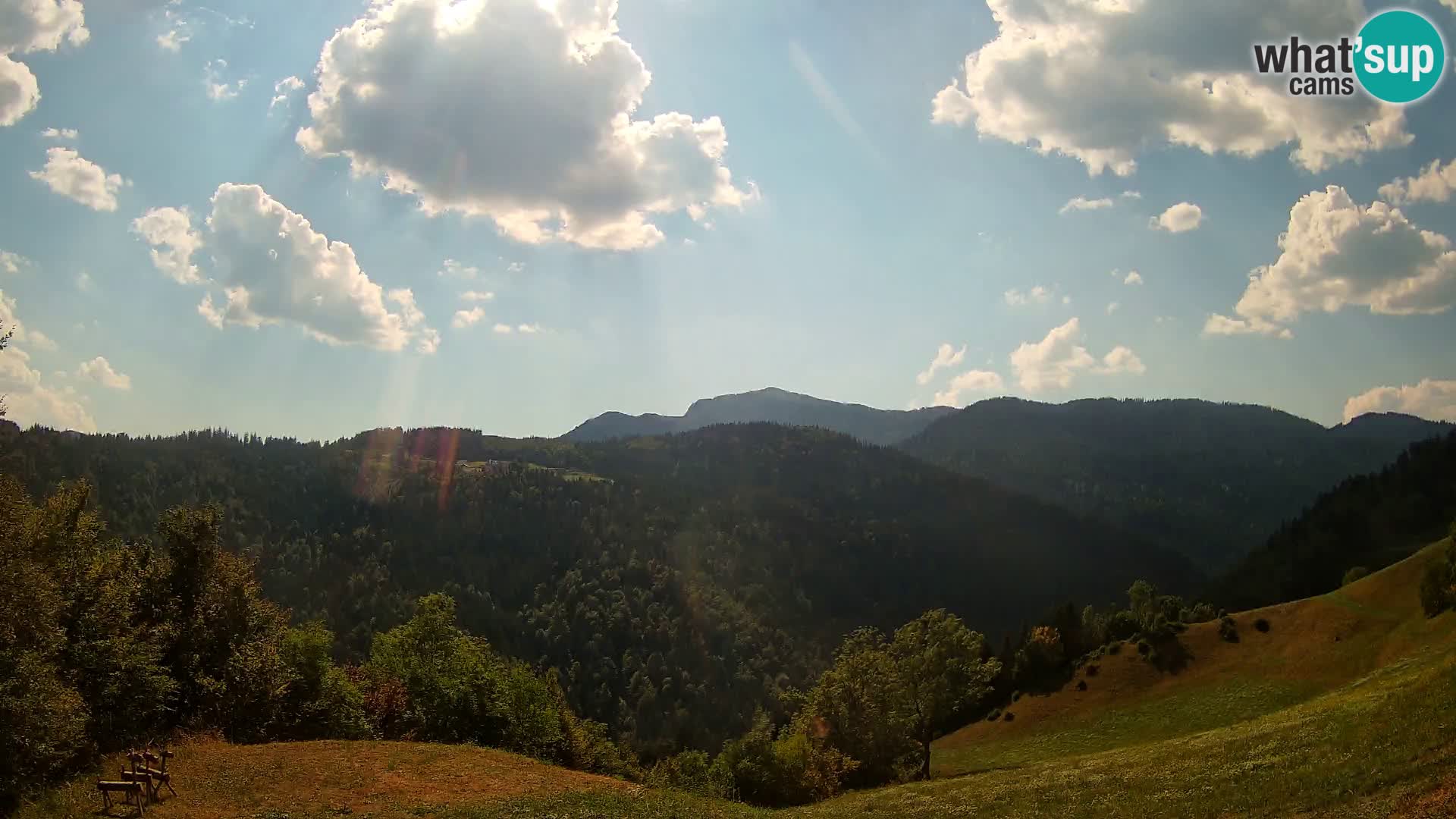 Webcam Brunarica Dražgoše – Vista live sul Ratitovec (1666 m)