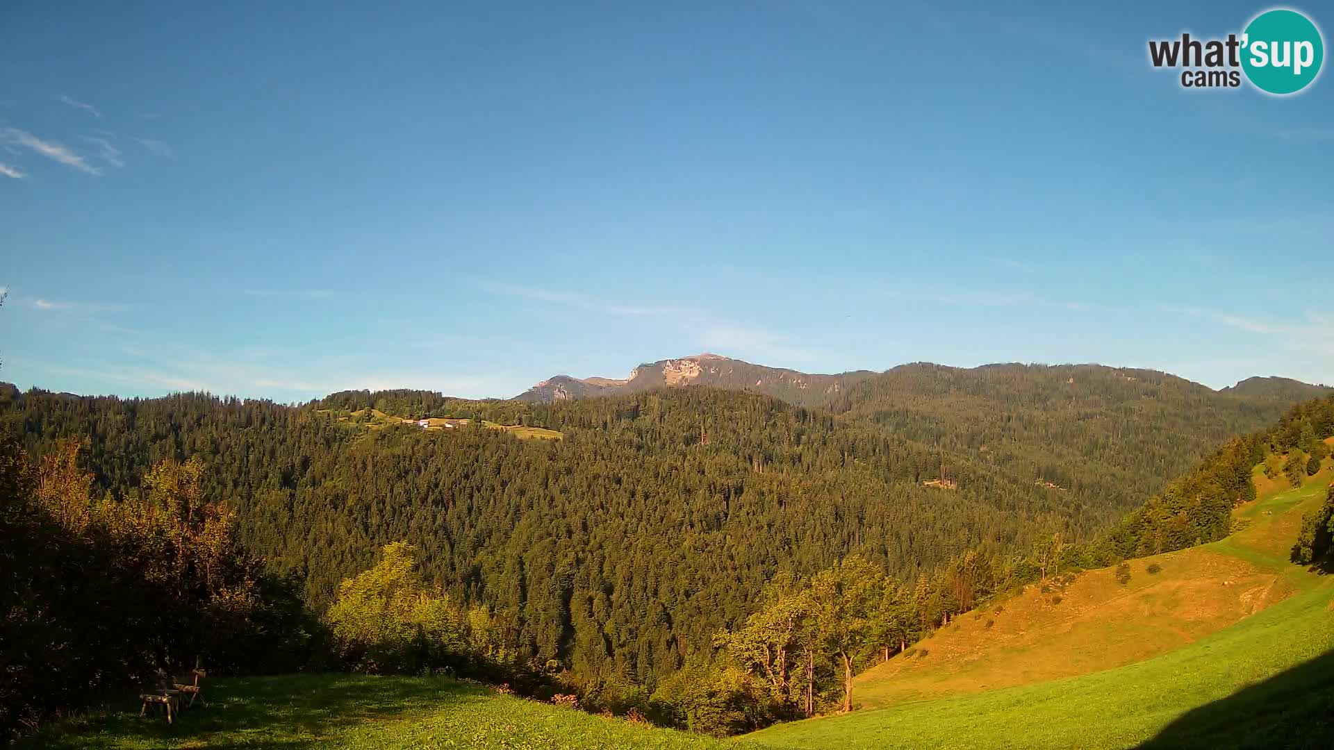 Webcam Brunarica Dražgoše – Live View of Ratitovec (1666 m)
