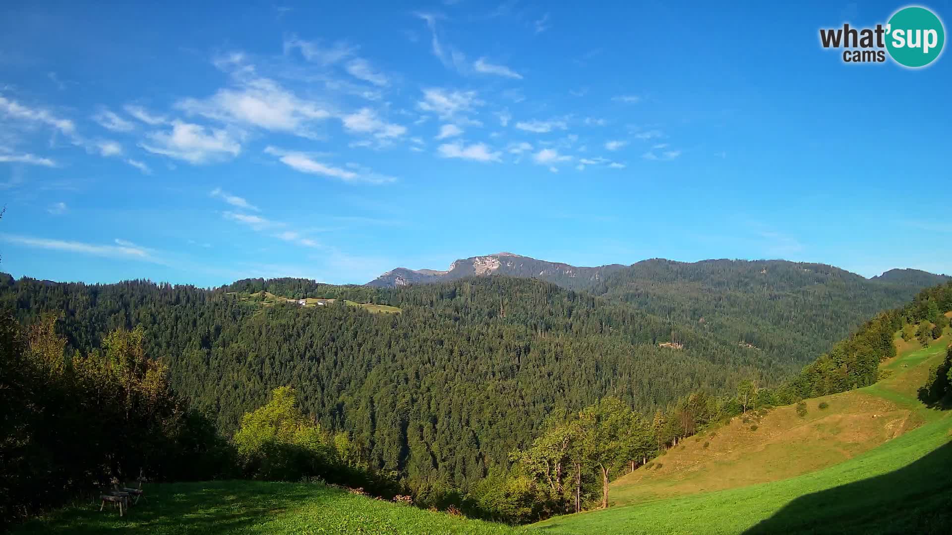 Webcam Brunarica Dražgoše – Live View of Ratitovec (1666 m)