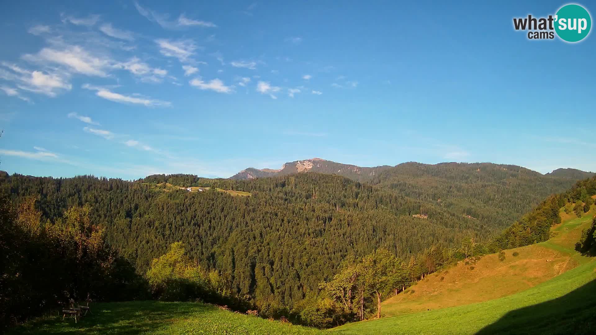 Webcam Brunarica Dražgoše – Vista live sul Ratitovec (1666 m)
