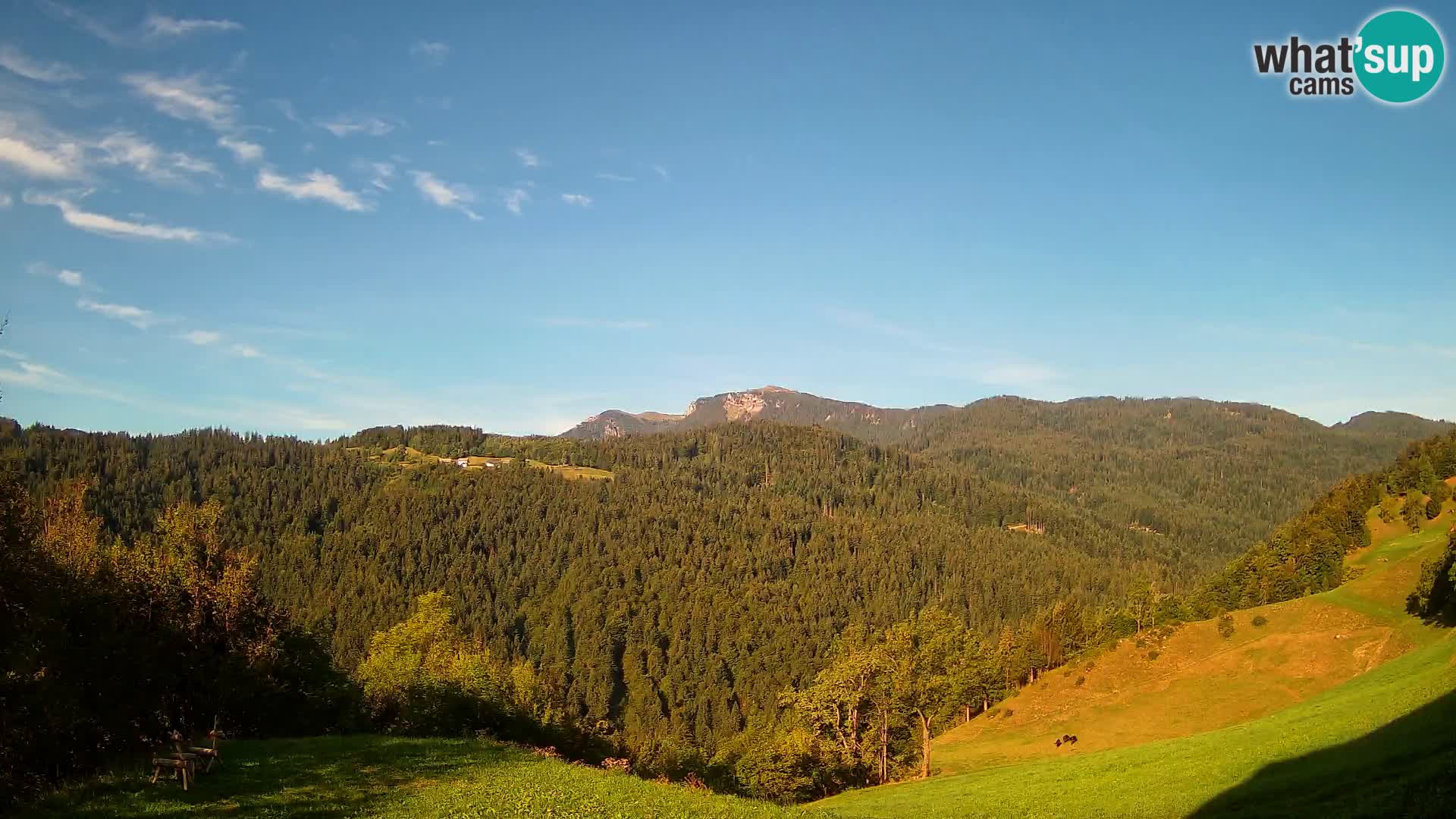 Spletna kamera Brunarica Dražgoše – Pogled v živo na Ratitovec (1666 m)