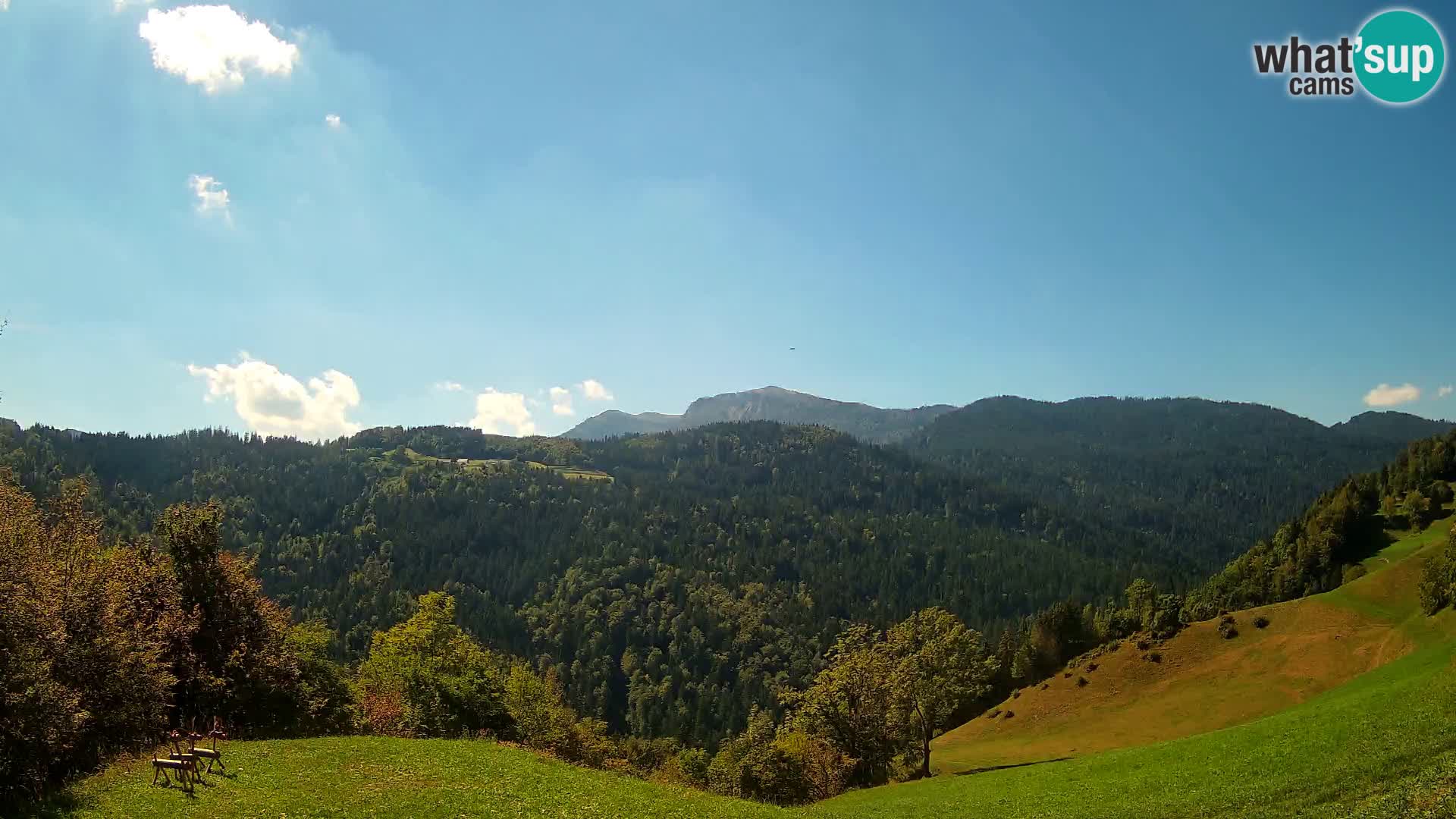 Spletna kamera Brunarica Dražgoše – Pogled v živo na Ratitovec (1666 m)