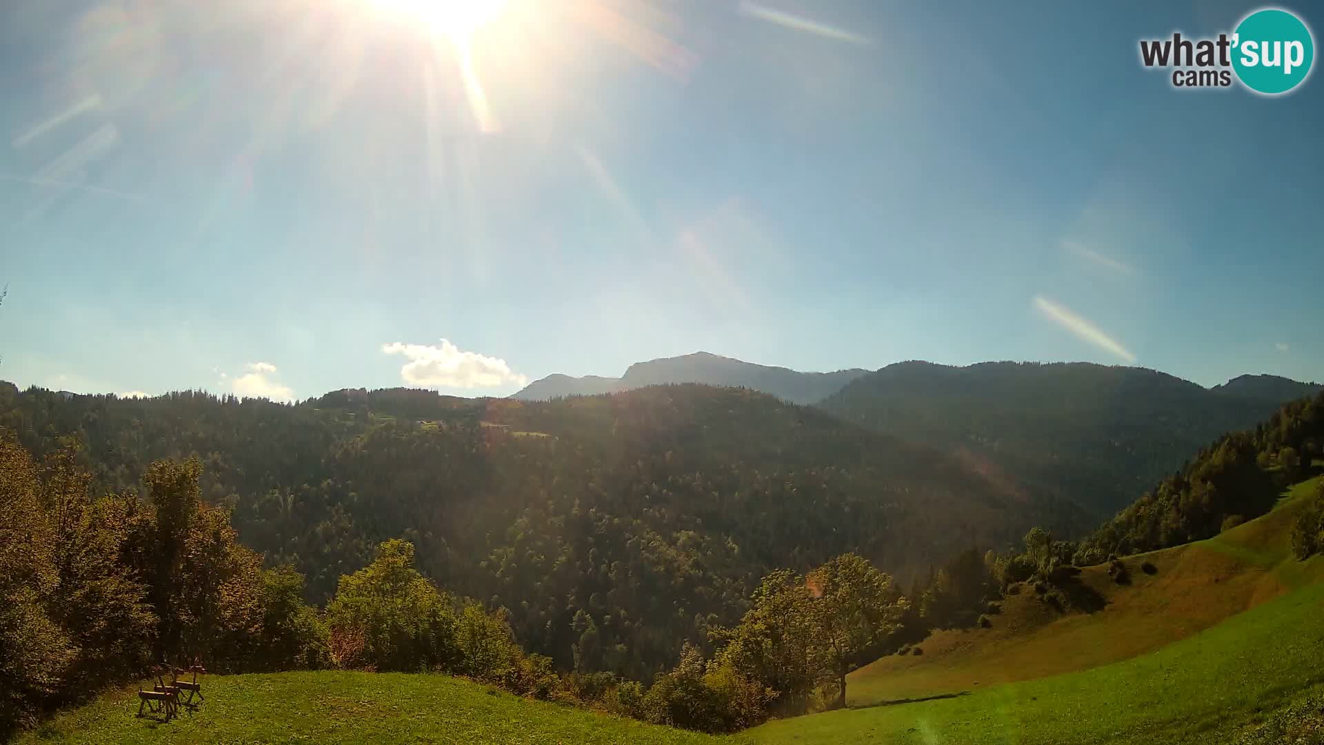 Webcam Brunarica Dražgoše – Live View of Ratitovec (1666 m)