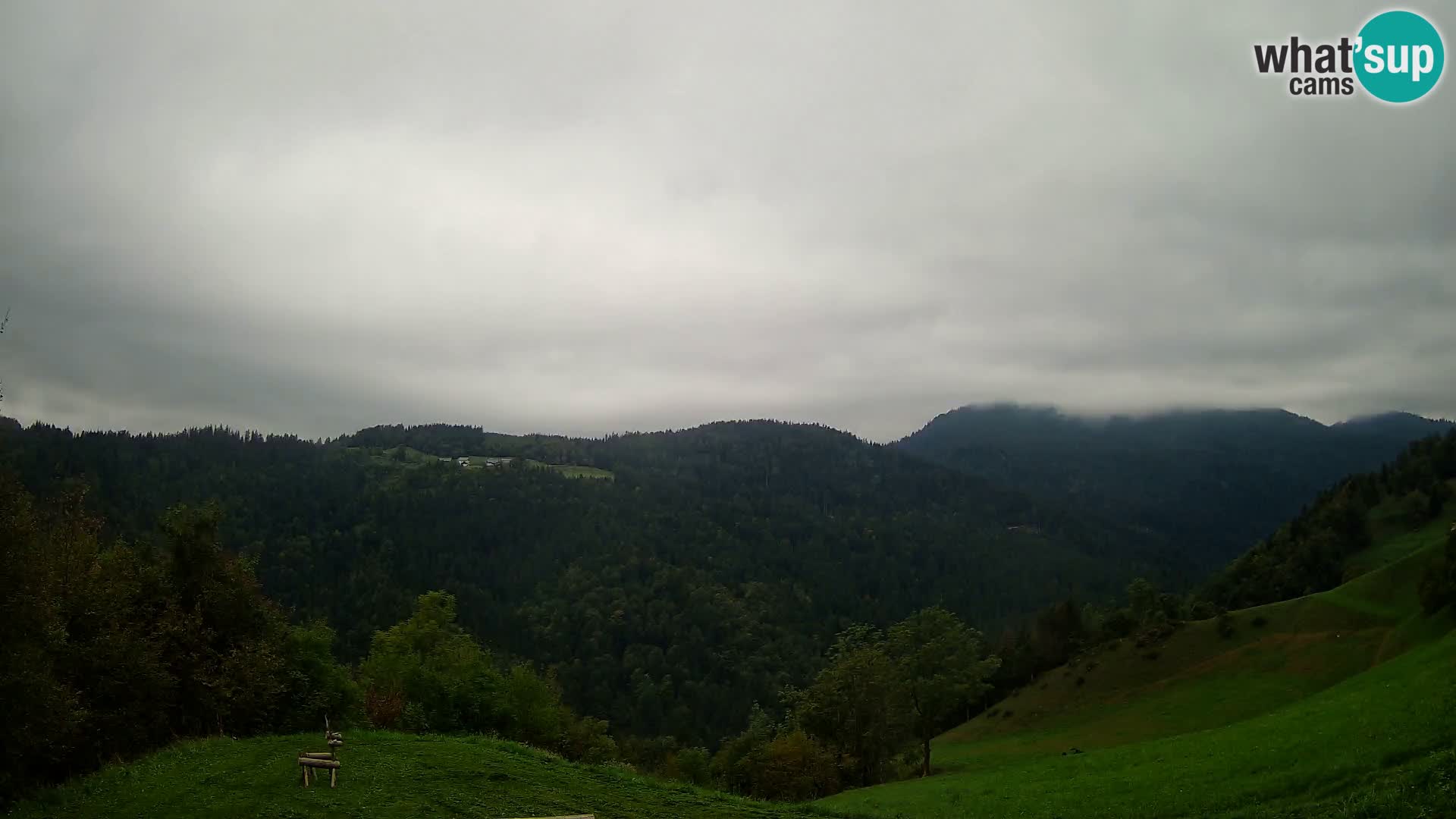 Webcam Brunarica Dražgoše – Vista live sul Ratitovec (1666 m)